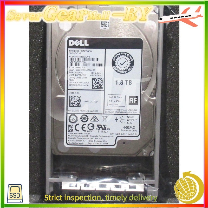 VJ7CD 0VJ7CD ST1800MM0168 Dell 1.8TB 10K RPM 12Gb/s 128MB 2.5"SAS HDD R730 T330