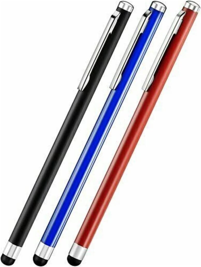 Insignia - Stylus Pen [3 Pack] Universal Capacitive Touch Black, Red, Blue