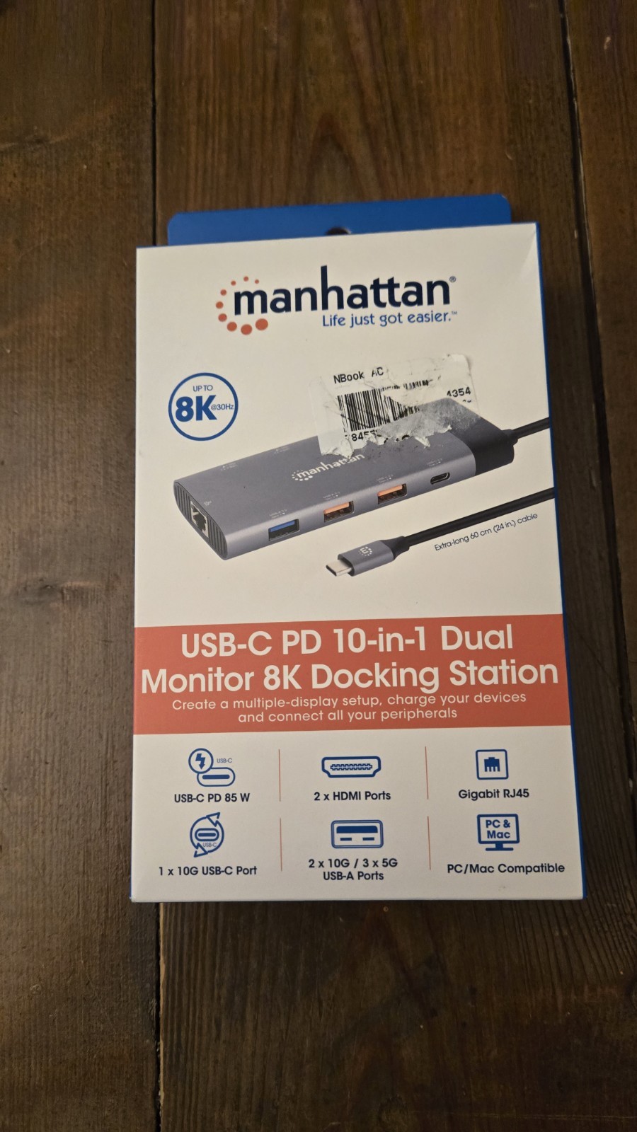 Manhattan USB-C PD 10-in-1 Dual Monitor 8K Docking Station 130714