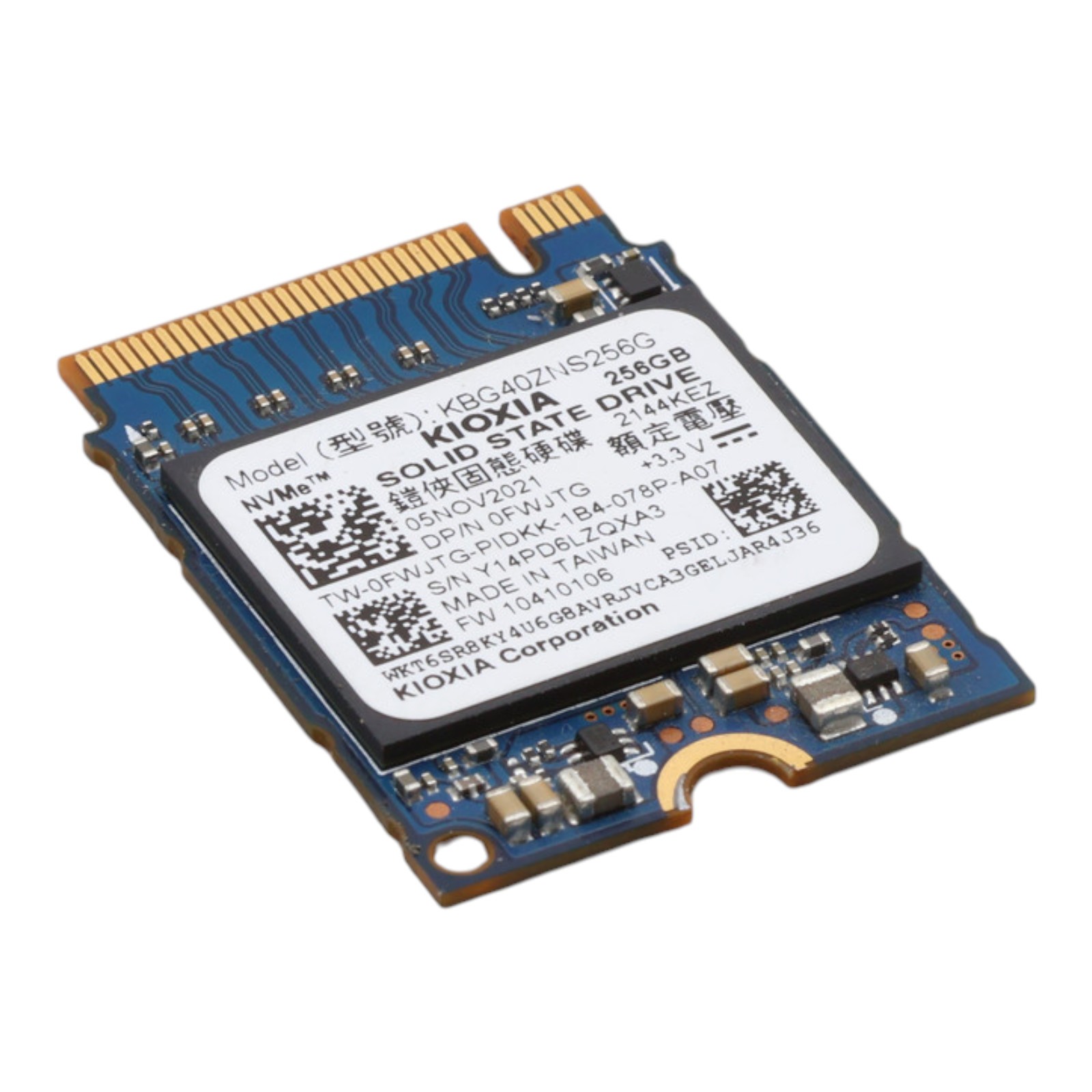 256GB PCIe 3.0 x4 NVMe M.2 2230 SSD KBG40ZNS256G 0FWJTG BG4 Dell OEM SSD