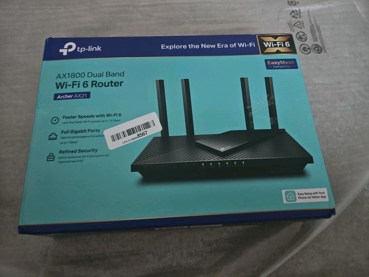  TP-LINK AX1800 WiFi 6 ROUTER Aecher AX21