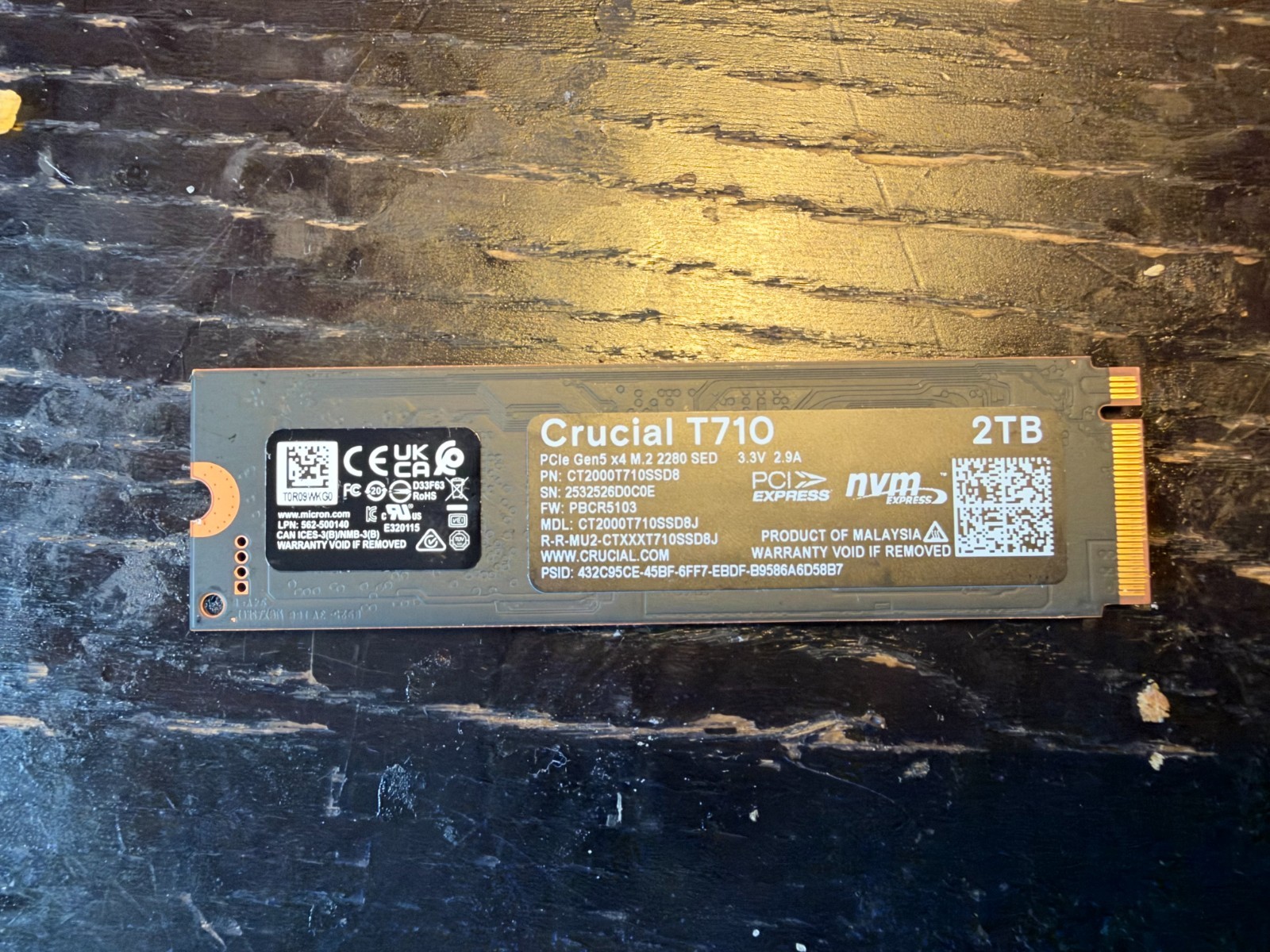 Crucial T710 PCIe Gen5 NVMe 2TB SSD, Up to 14,900 MB/s
