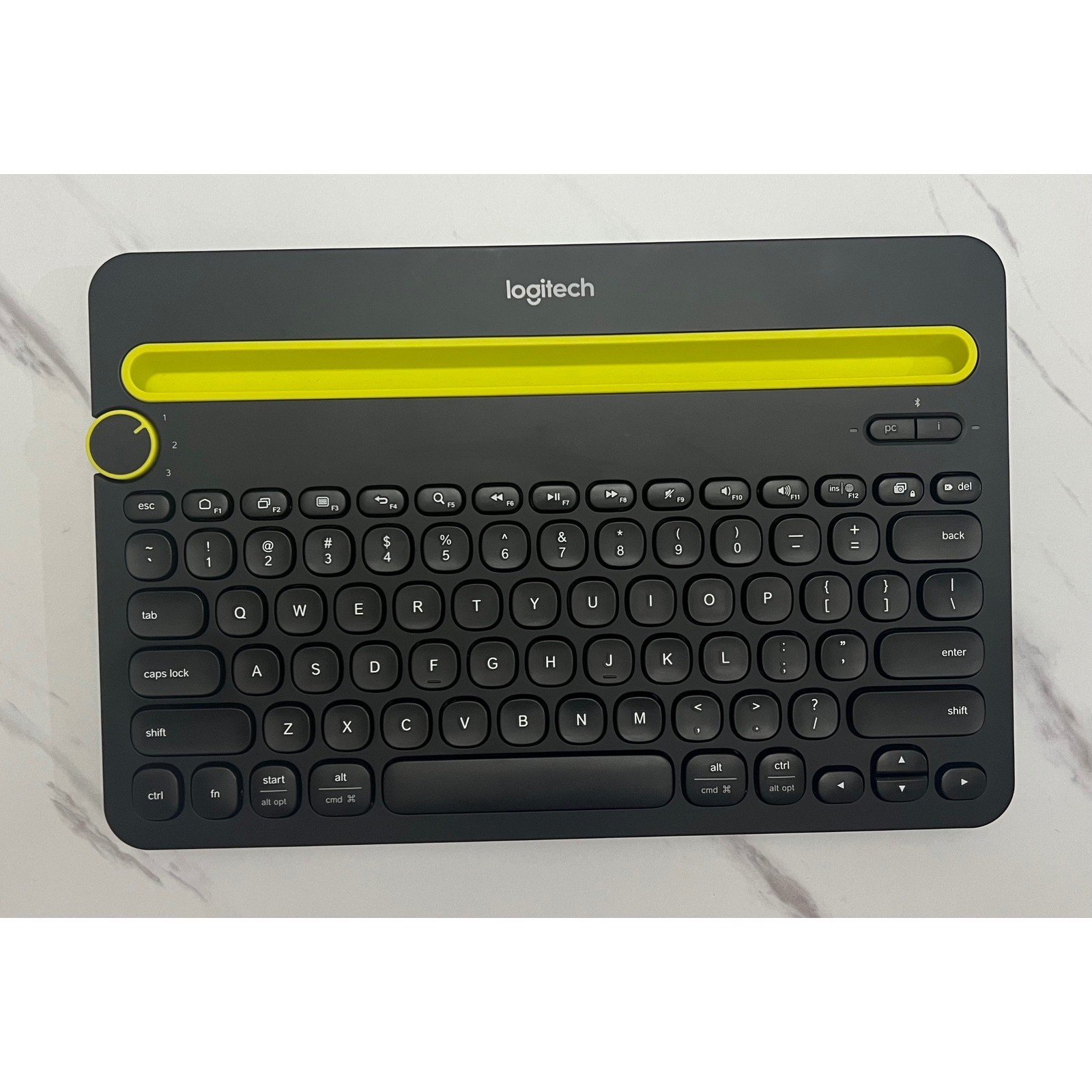 Logitech K480 Multi-Device Bluetooth Wireless Keyboard Black Yellow 920-006342
