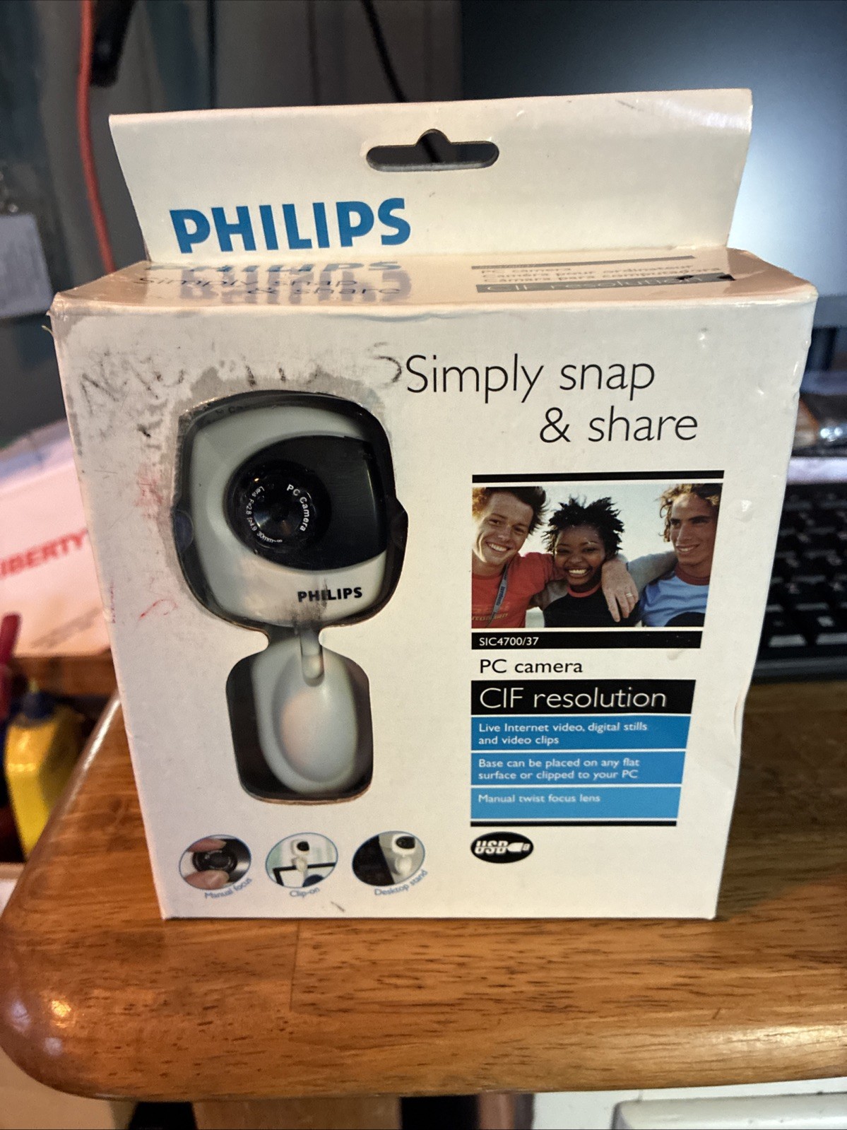 Philips SIC4700/37 Webcam PC Camera USB Wired Webcam for PC/Laptop