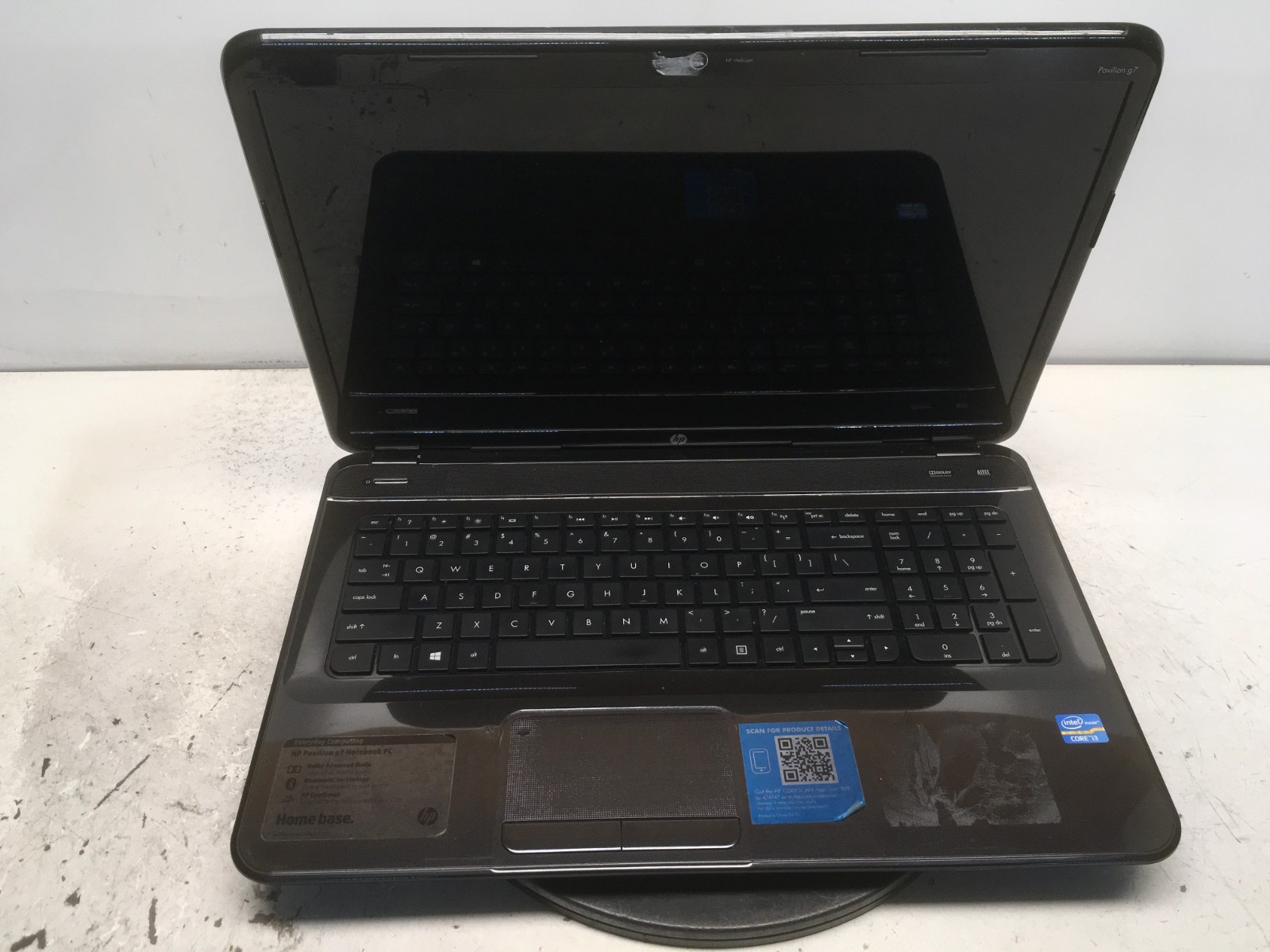 HP Pavilion G7-2240US Intel i3-2370M 2.4GHz 6 GB NO HDD No Batt