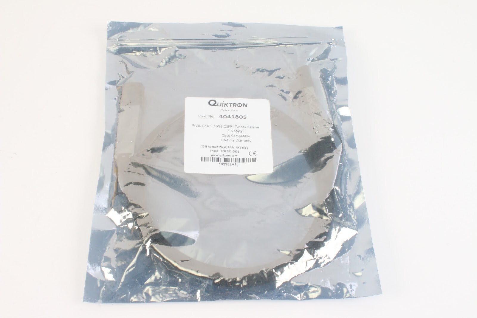 Quiktron 4041805 40GB QSFP+ Twinax Passive 1.5 Meter 9 PCS