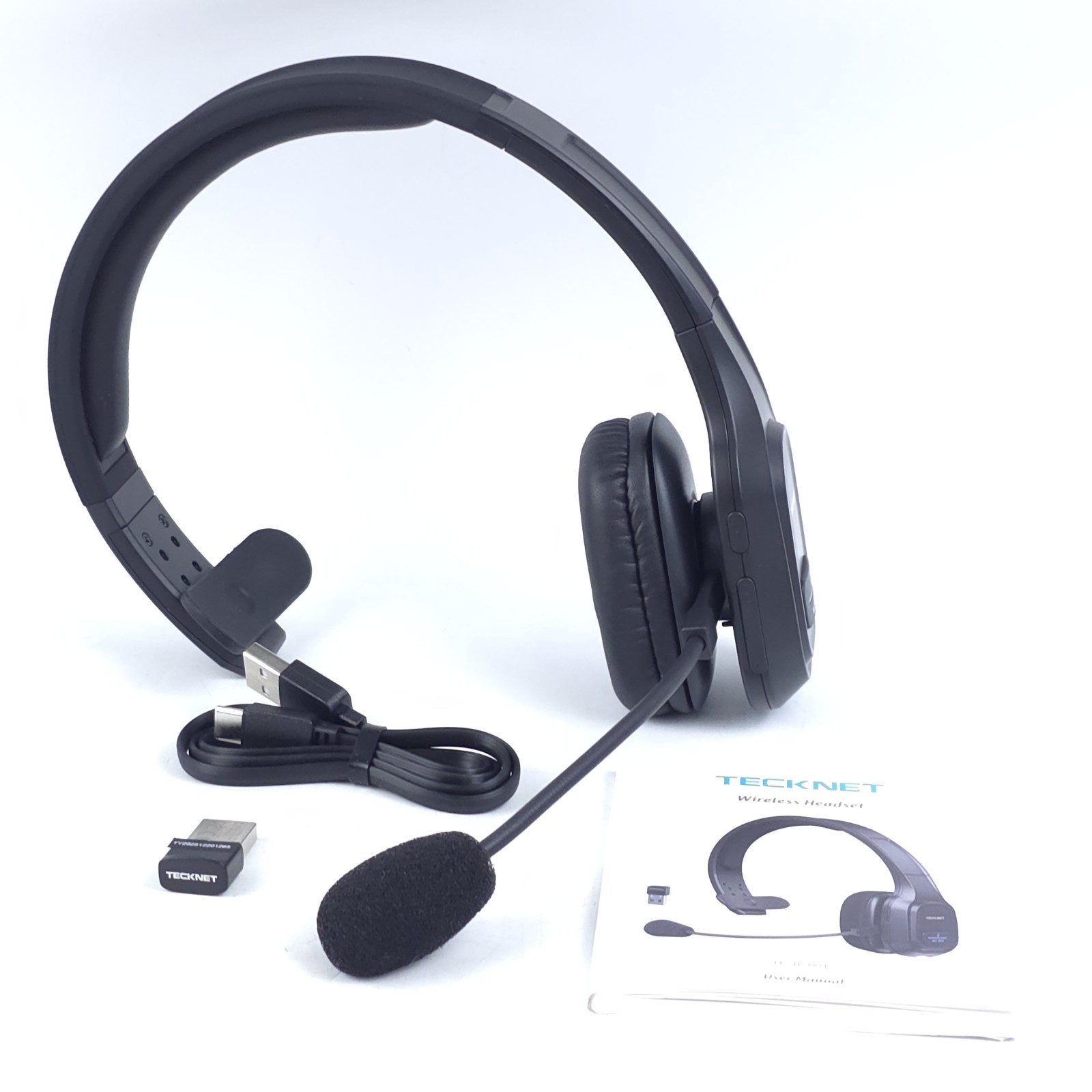 Tecknet Bluetooth Headset with Mic TK-HS001 Noise Canceling Black