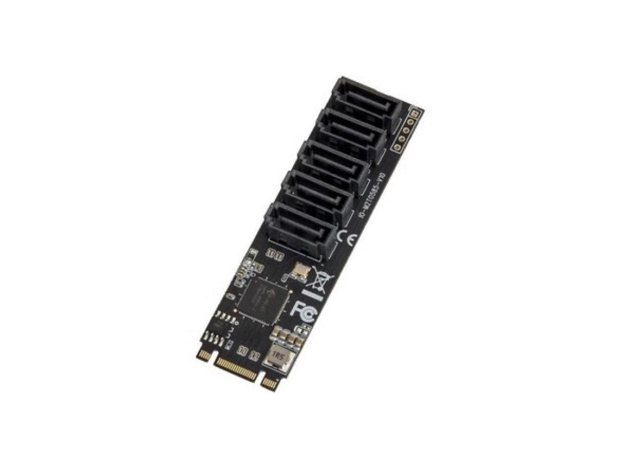 5 port Non-RAID SATA III 6Gbp/s to M.2 B+M Key Adapter PCI-e 3.0 x2 Syba