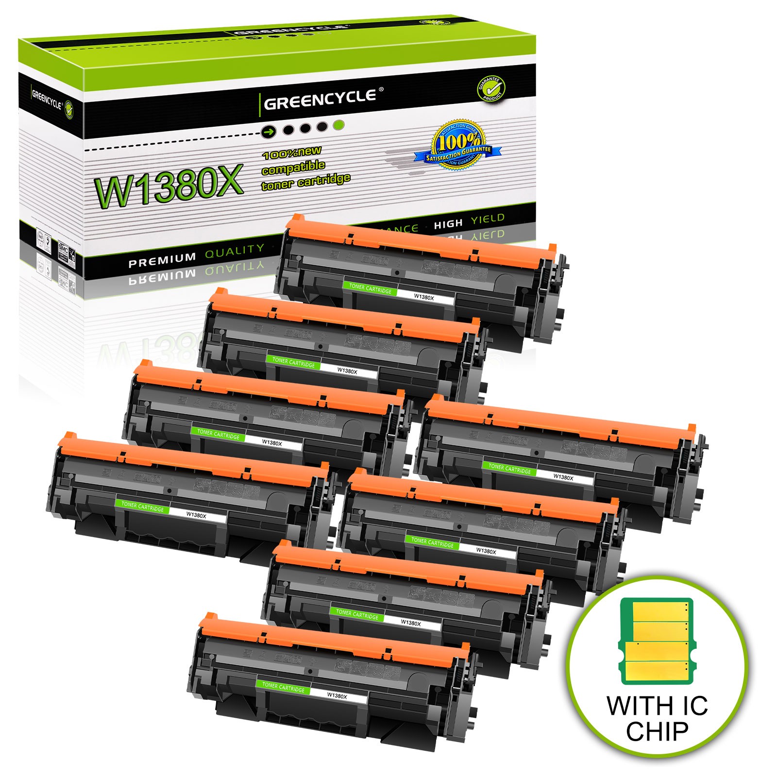 8PK W1380X Toner with Chip For 138X HP LaserJet Pro 3001dw 3001fdw MFP 3101fdw