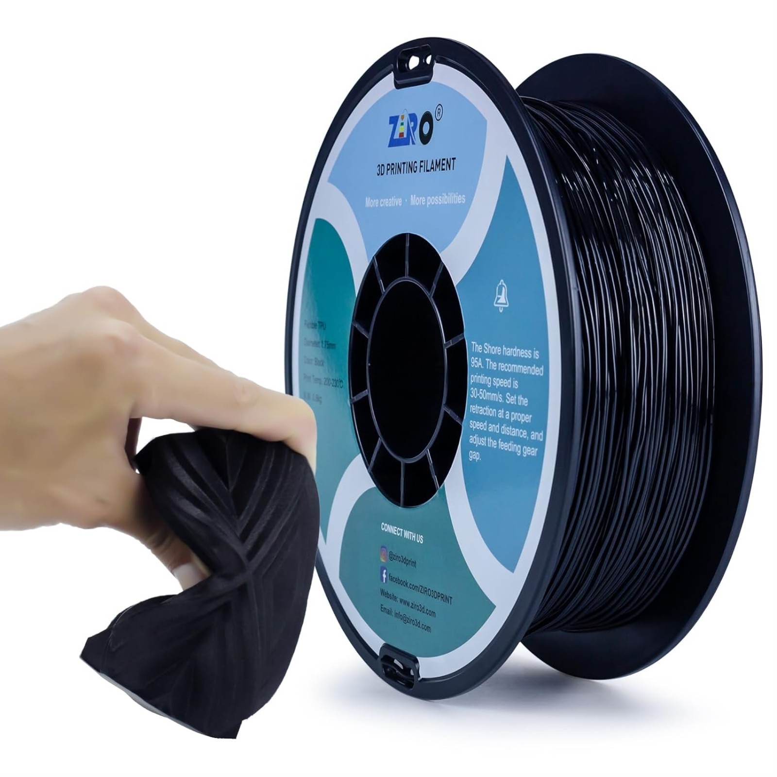 Ziro 3D Flexible TPU 95A, 1.75mm 800g
