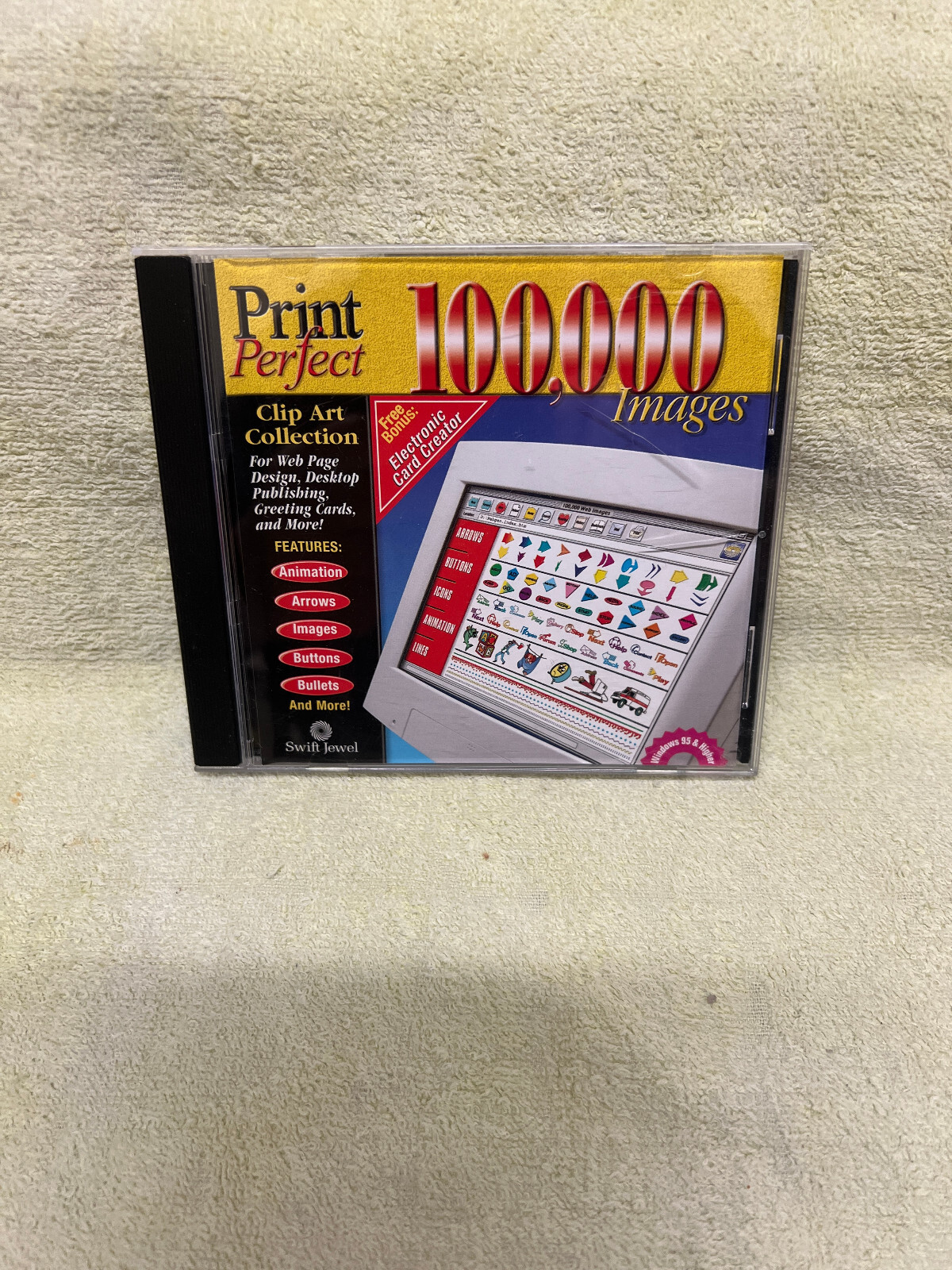 Print Perfect 100,000 Clip Art Designs by Swift Jewel - PC Software Windows 95