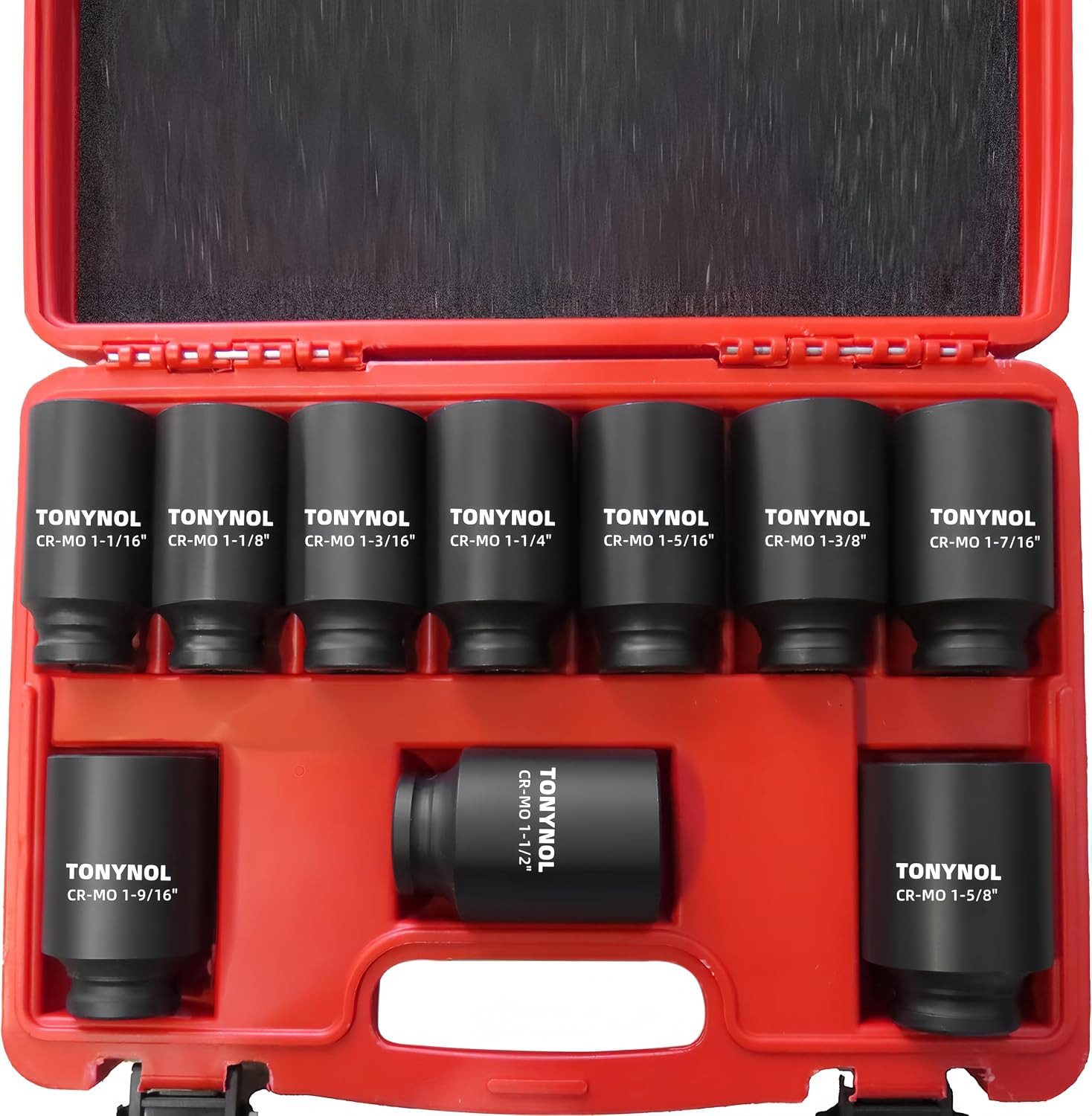 1/2" Inch Drive Impact Socket Set,6-Point,Sae (1-1/16" to 1-5/8"),10 PC Deep,Hea