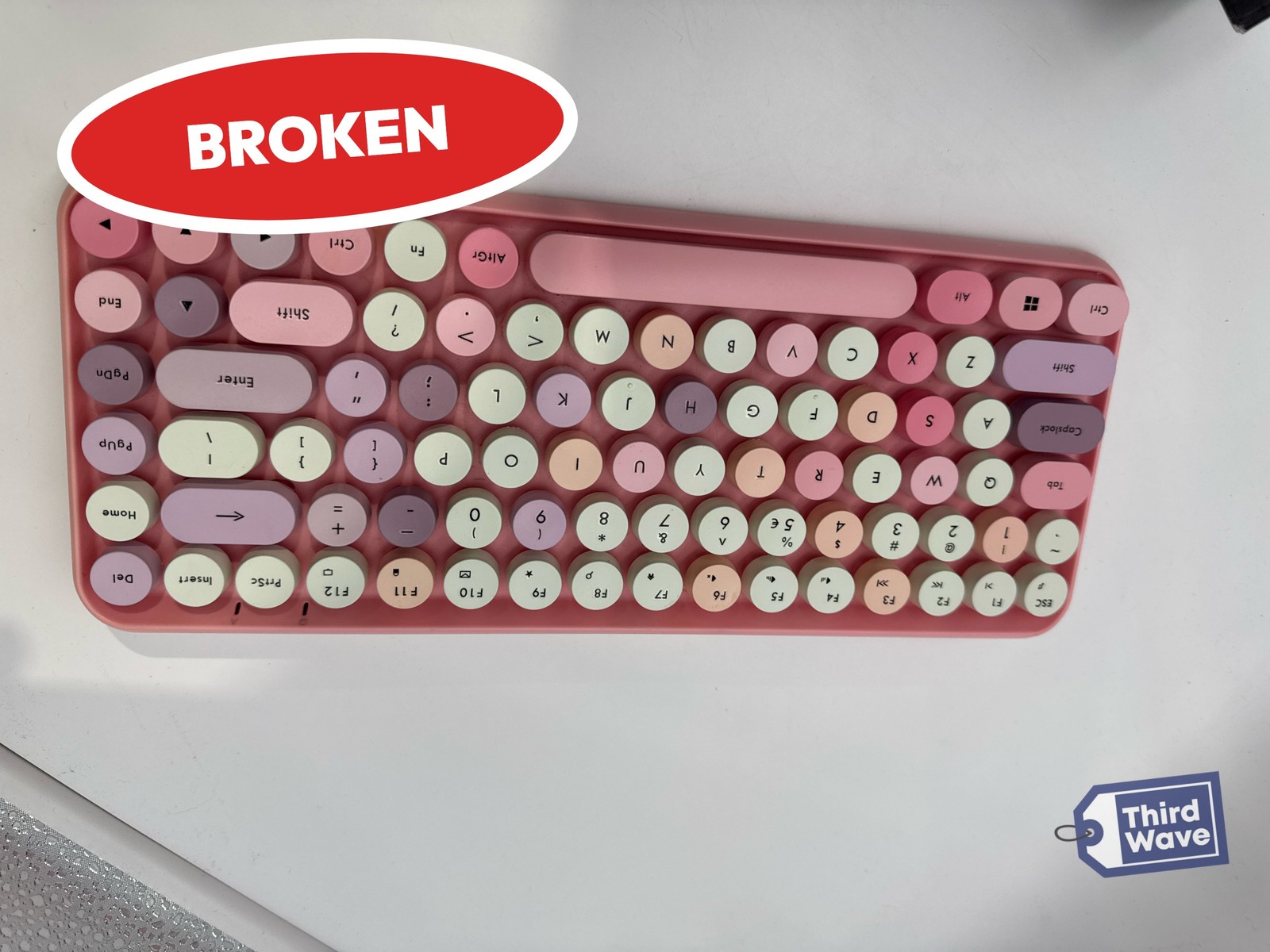 (BROKEN) Perixx PERIDUO-713 Wireless Mini Keyboard Mouse Combo Pastel Pink