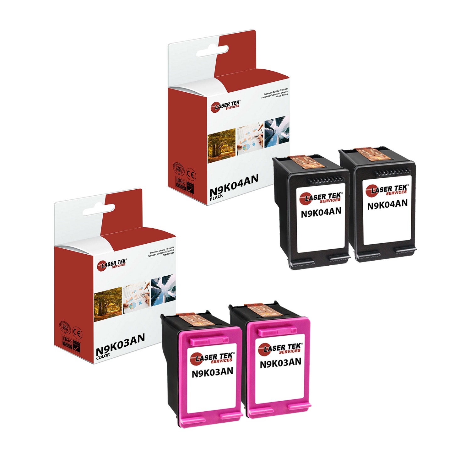 4Pk LTS 65XL Black Color HY Compatible for HP Deskjet 3720 3721 3730 Ink
