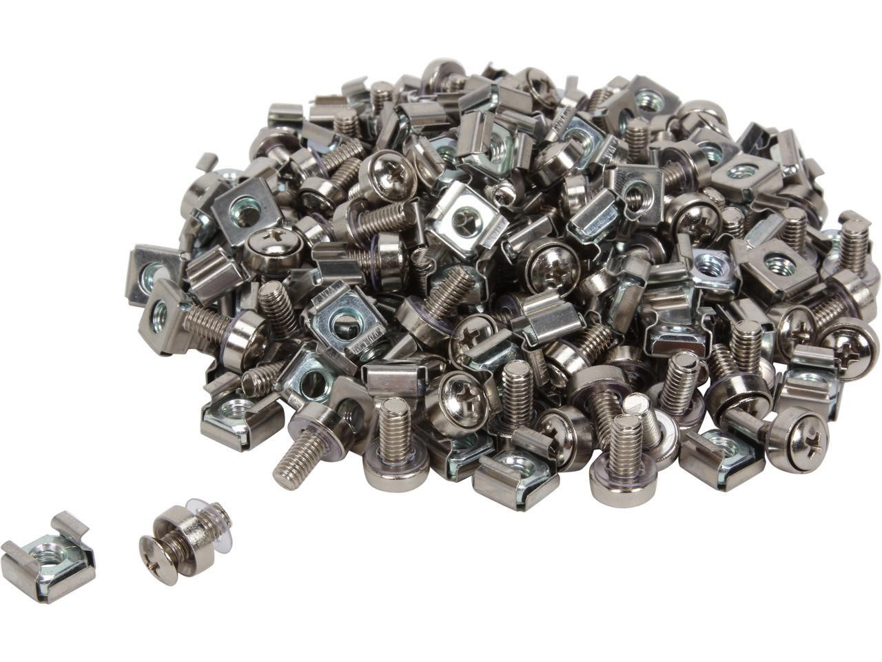 StarTech.com CABSCREWM62 100 Pkg M6 Mounting Screws and Cage Nuts for Server Rac