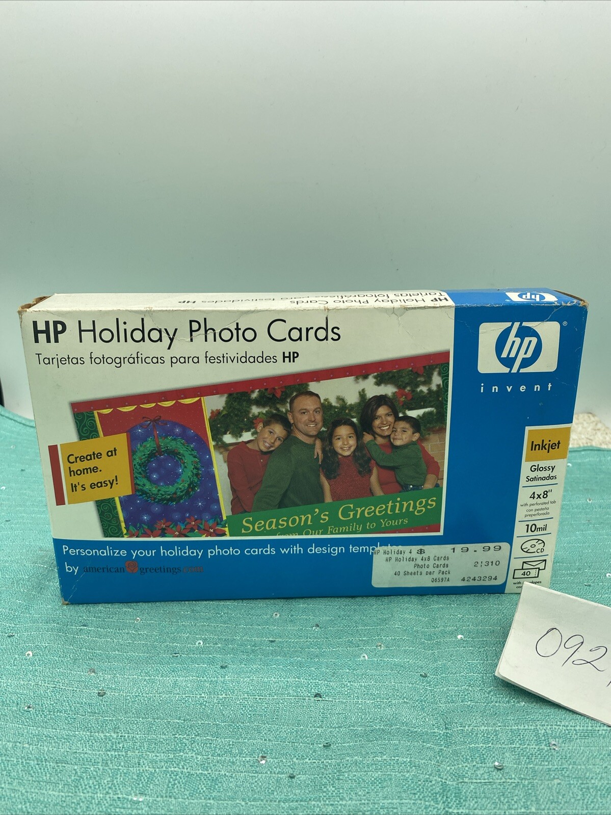 HP Holiday Photo Cards with Envelopes & Design Templates, 40 Pack 4" x 8"