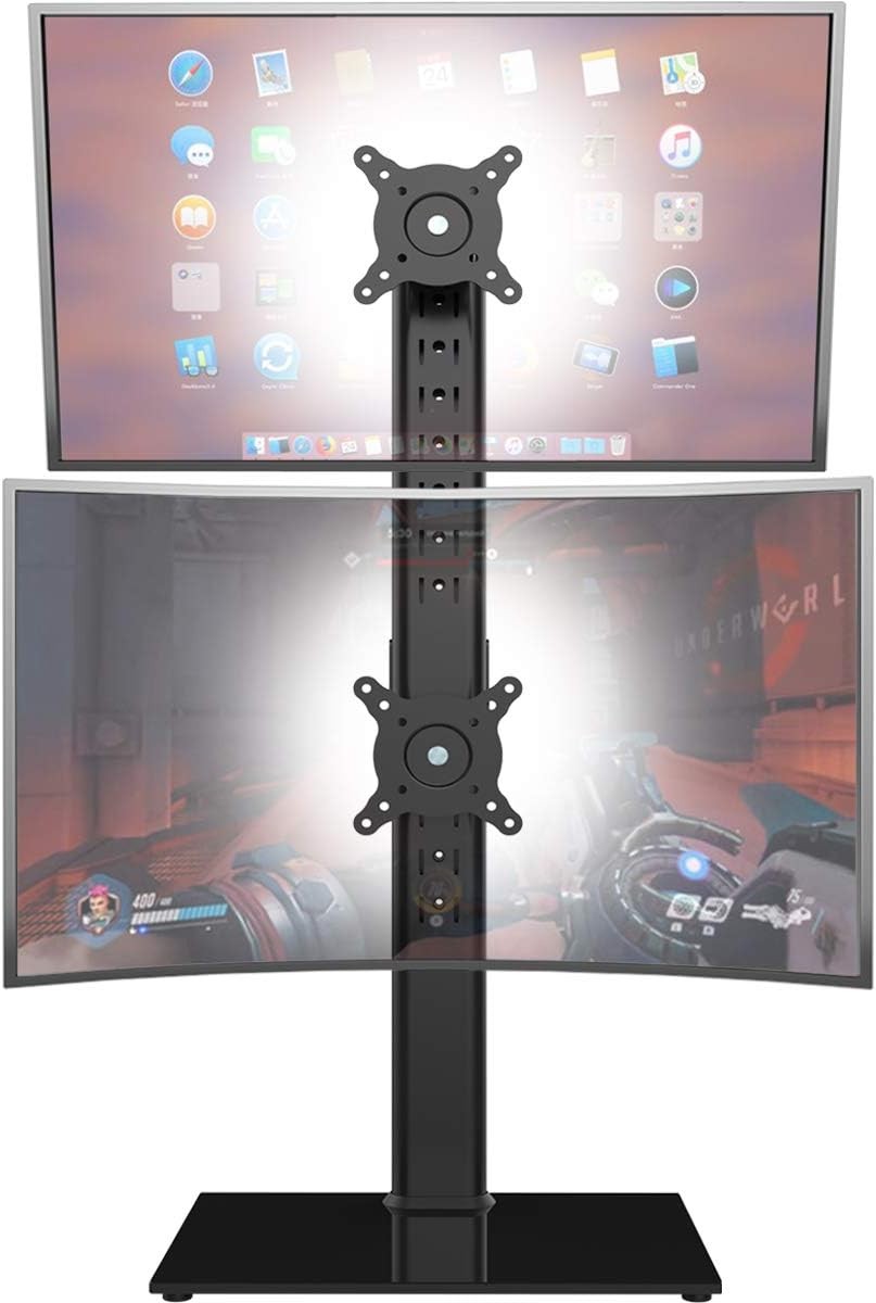 Soporte doble monitor vertical ajustable giro inclinación hasta 34 pulgadas