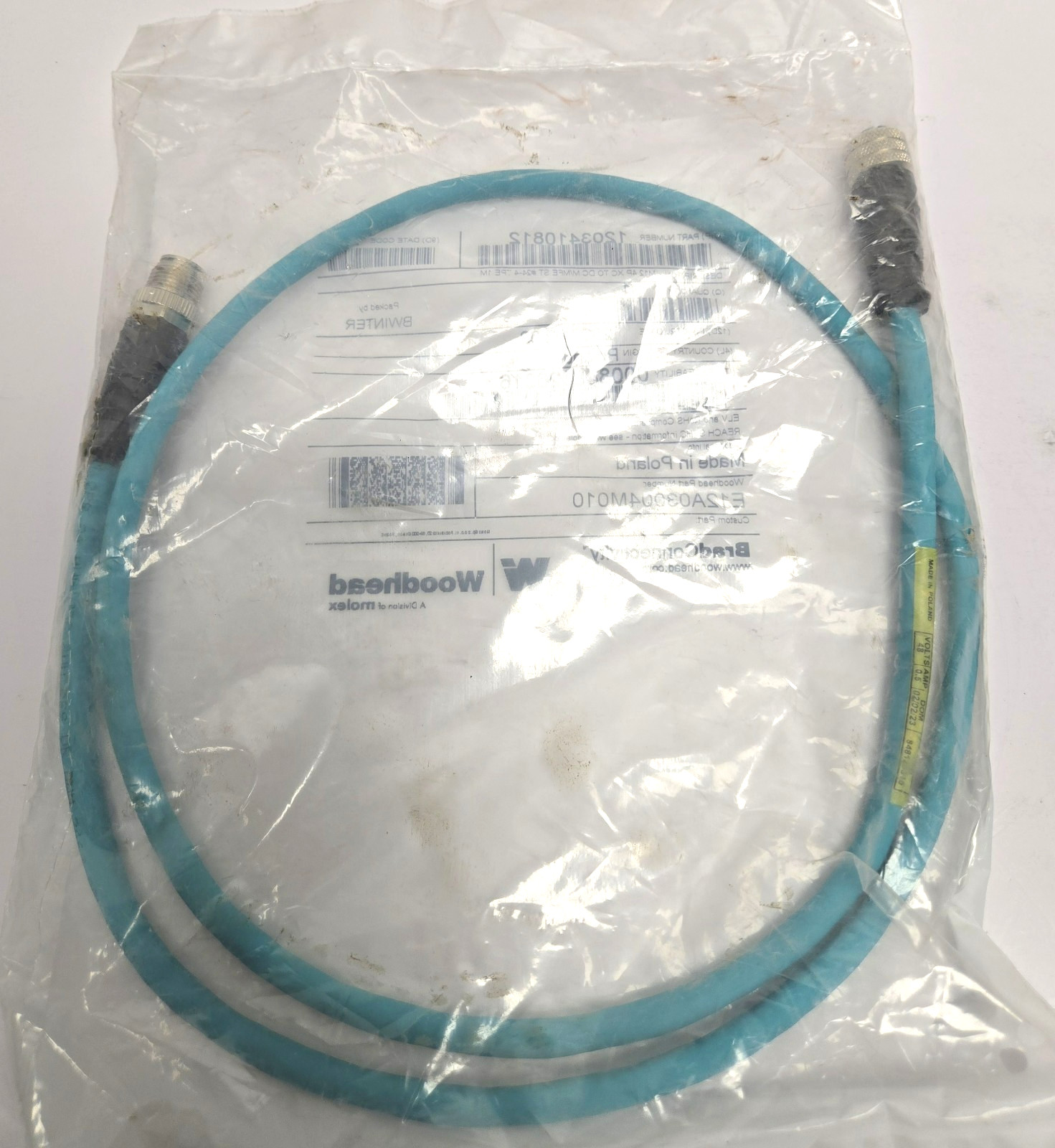 MOLEX/ BRAD CONNECTIVITY 1203410812 DOUBLE-ENDED CORDSET. 1M