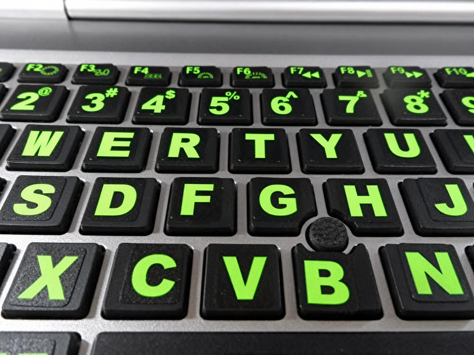 Keyboard Stickers 194 piece Set with Large Glowing Yellow Fluorescent Color