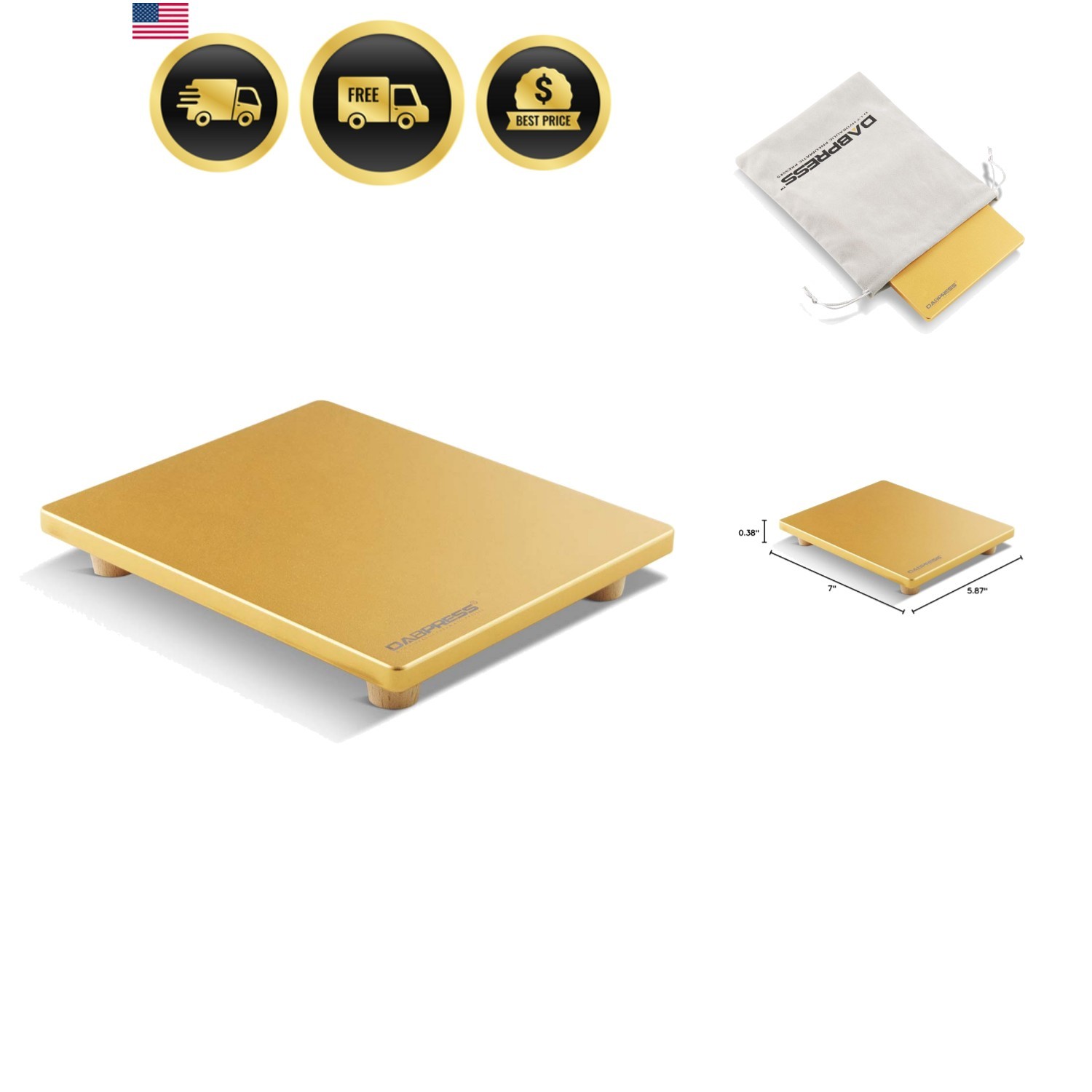 Cooling Plate Food Grade Aluminum 6x7 Inches Reusable Cold Plate