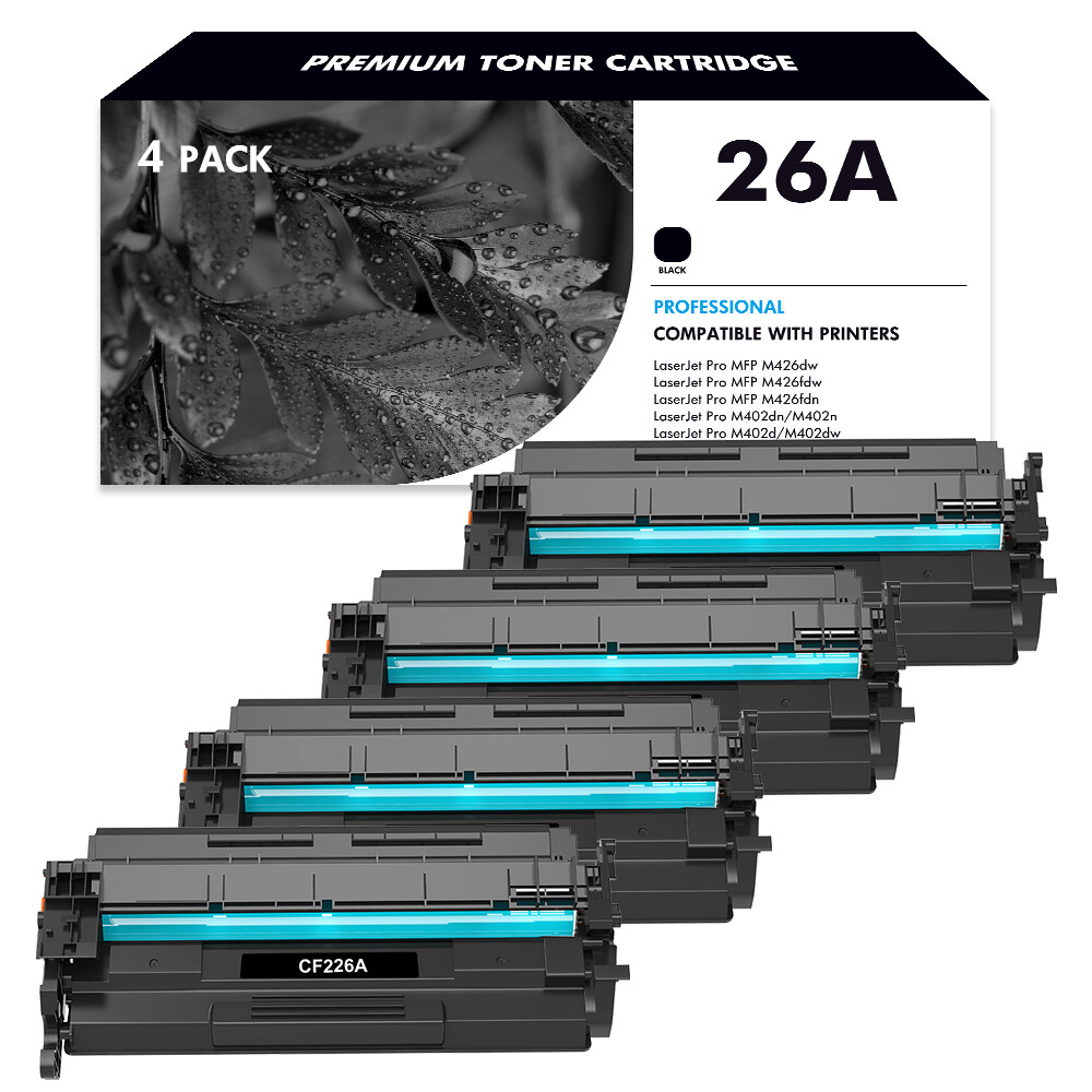 4 PK CF226A Toner For HP 26A Toner Cartridge Laserjet Pro M402dw M426fdn M402dw
