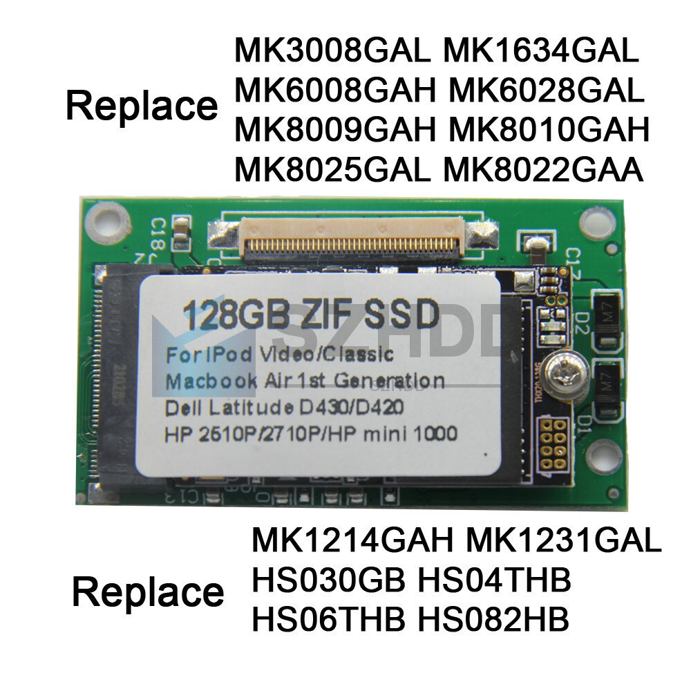 NEW 1.8 Inch 128GB ZIF SSD Replacement TOSHIBA MK1231GAL MK1634GAL For ipod