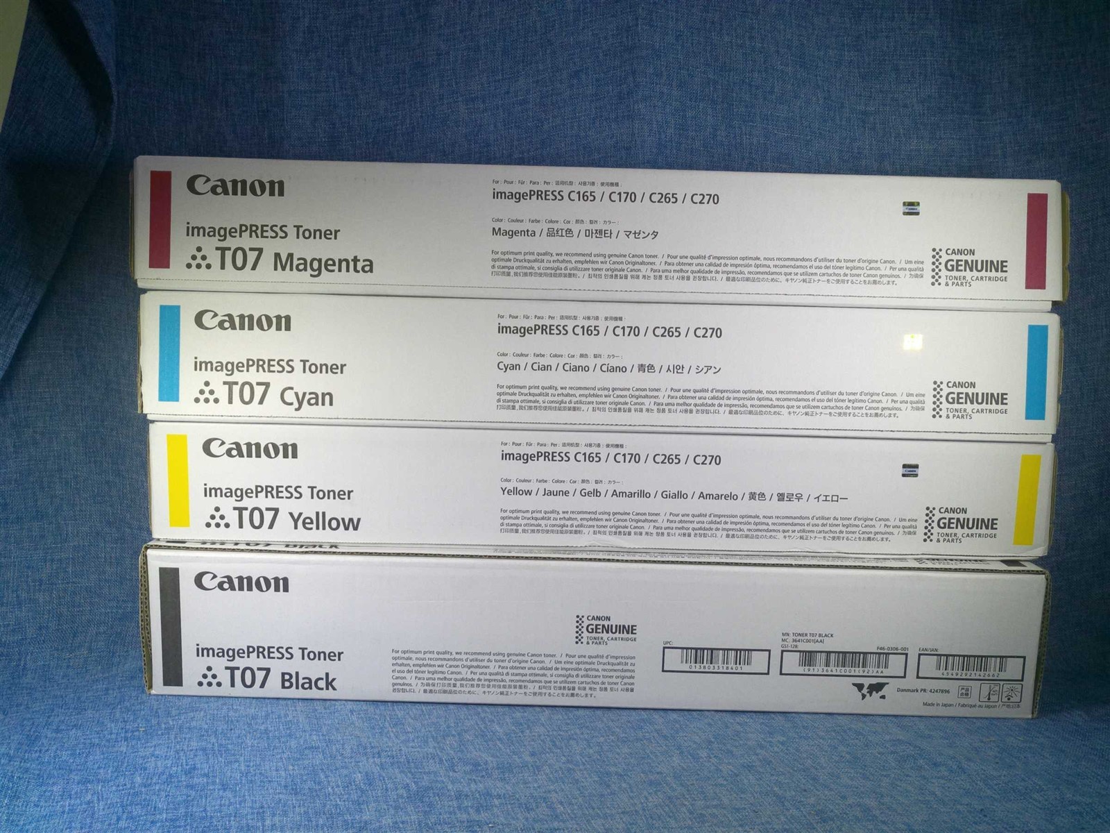 Genuine Canon T07 Toner Set - Yellow, Cyan, Magenta, Black -  - NEW