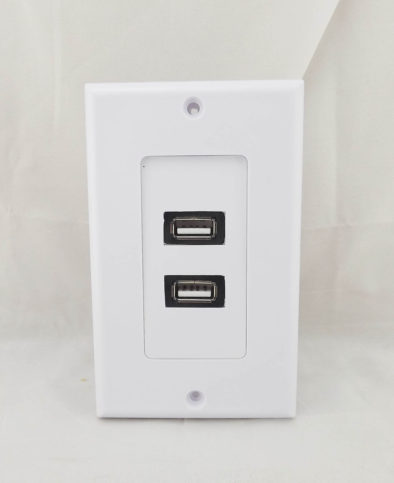 1x Premium Dual 2 Port USB 2.0 Wall Face Plate Panel Socket Charger Outlet Power