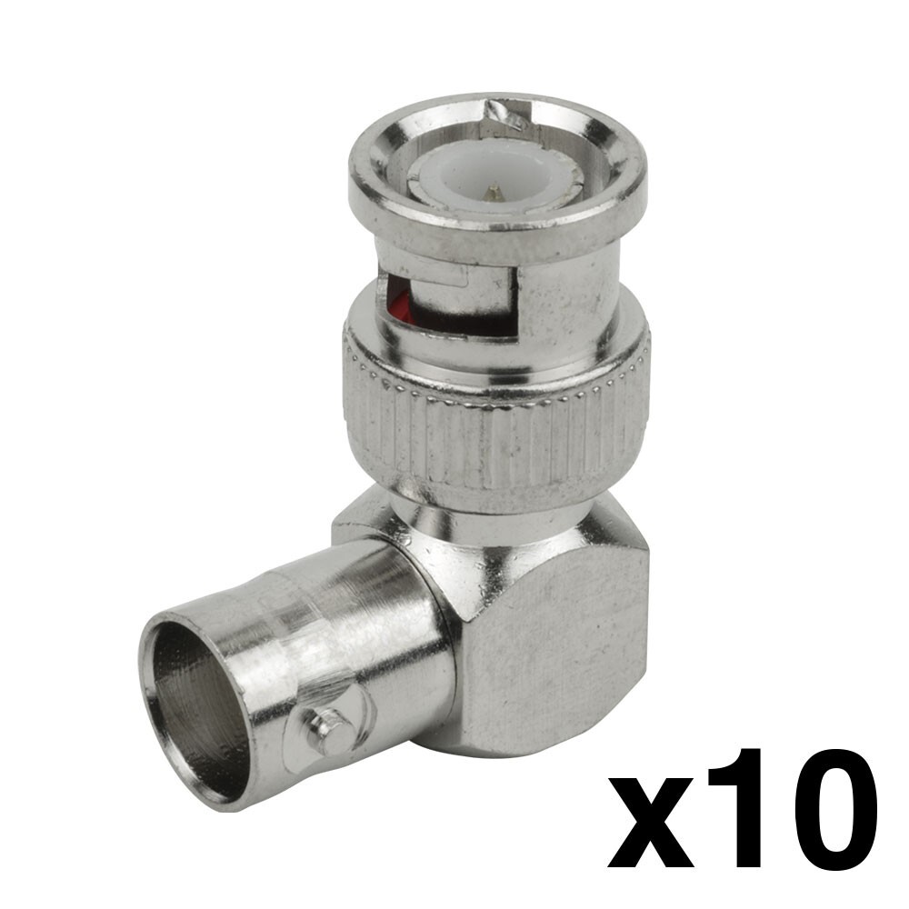 Construct Pro BNC Female to BNC Male Right Angle Adaptors (10 Pack)