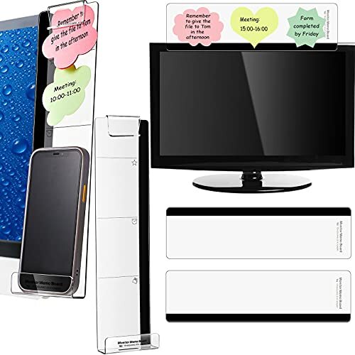 4 Pieces Computer Monitor Message Memo Board Transparent Message Panel Monitor 