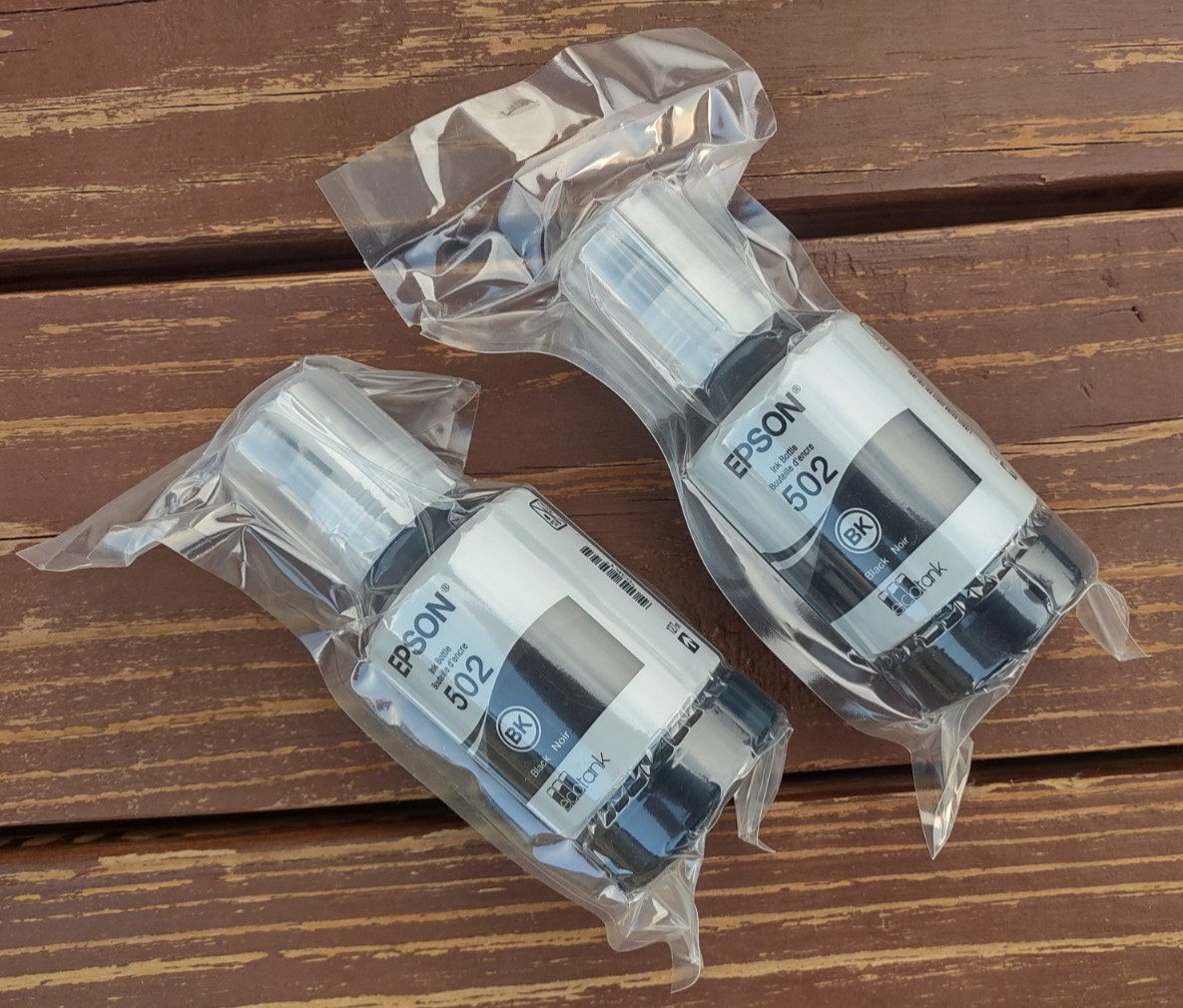 NEW $49.98 Epson EPT-502 Black (BK) EcoTanlk Ink Cartridges Two (2) Pack WOW 