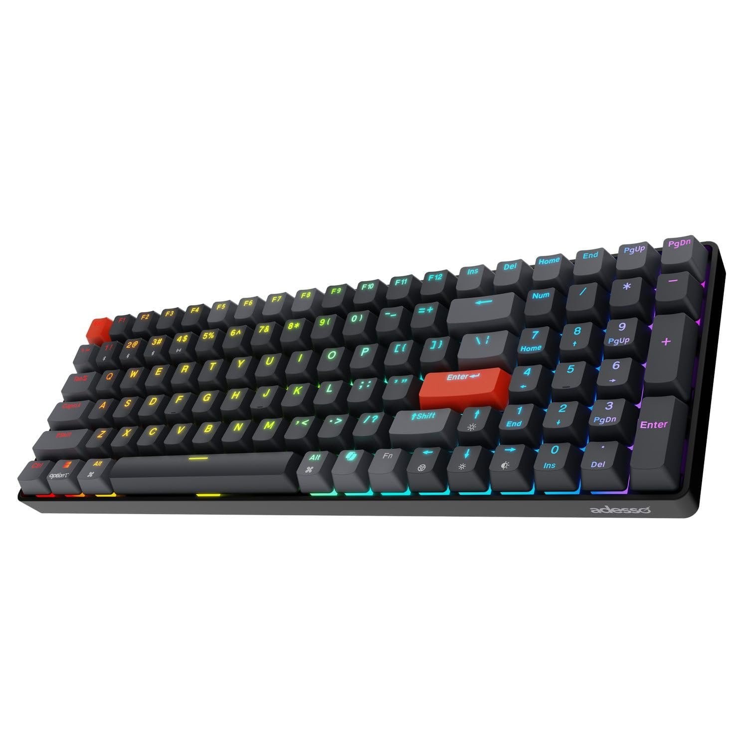 Adesso EasyTouch 1200 Mechanical Keyboard, Mini, Wired Wireless Bluetooth,