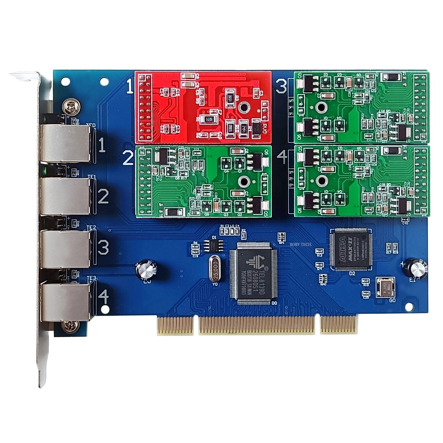Asterisk Card TDM 410P 1 FXO+3 FXS Card FXO Board PCI Issabel Free PBX TDM 400P