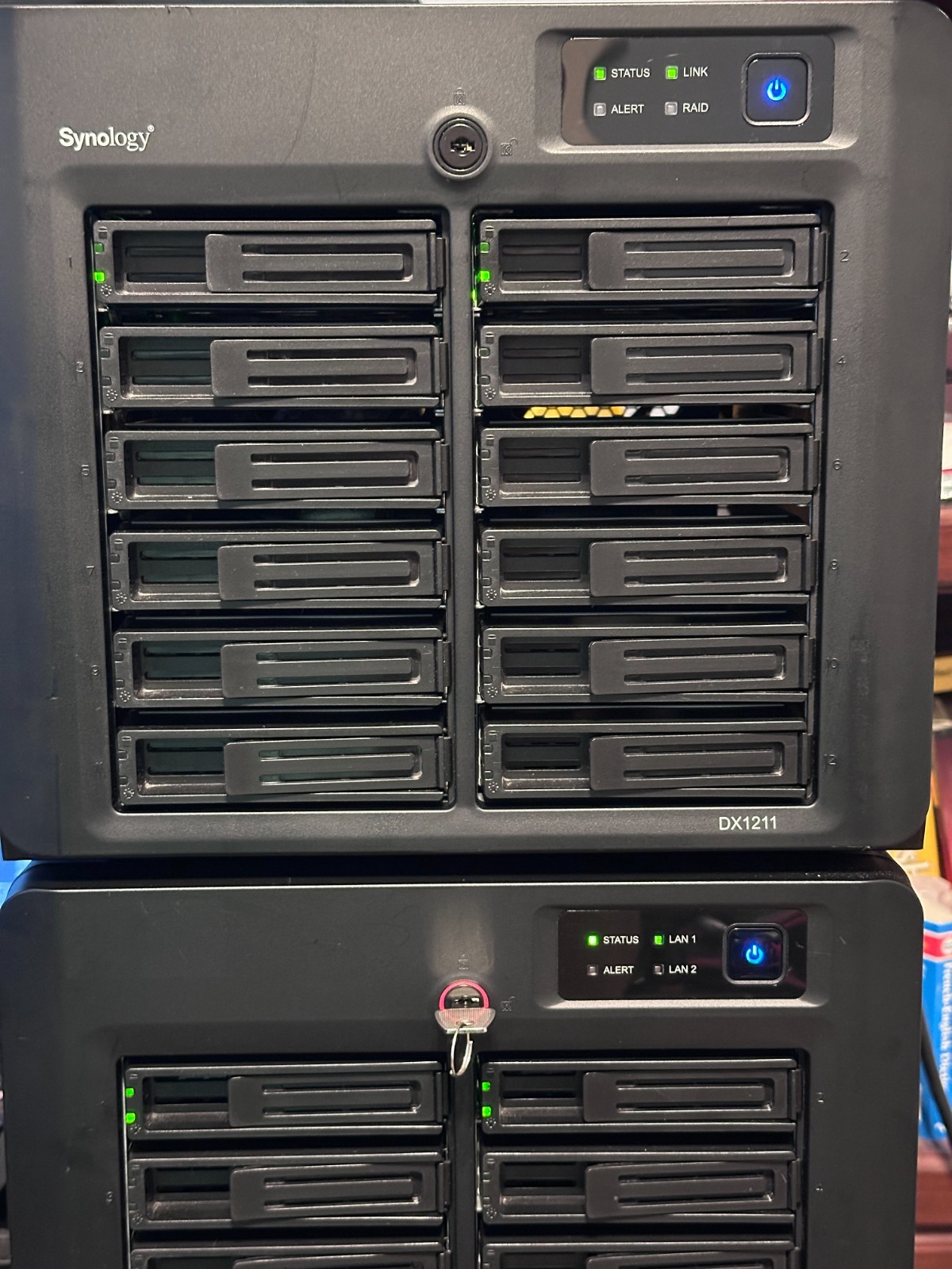 Synology DX1211 12-Bay Desktop NAS Expansion Unit with cables *No HDD / No Key*