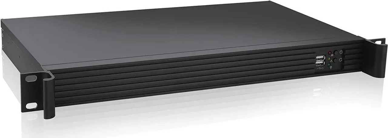 Brand New Black 1U Mini-ITX Rackmount Server Case 9.84" Deep with 2 USB 2 Fans