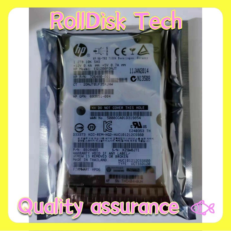 HP 718292-001 726480-001 1.2TB 6G SAS 10K SFF 2.5" SC 718162-B21 Gen8/9 W/Caddy