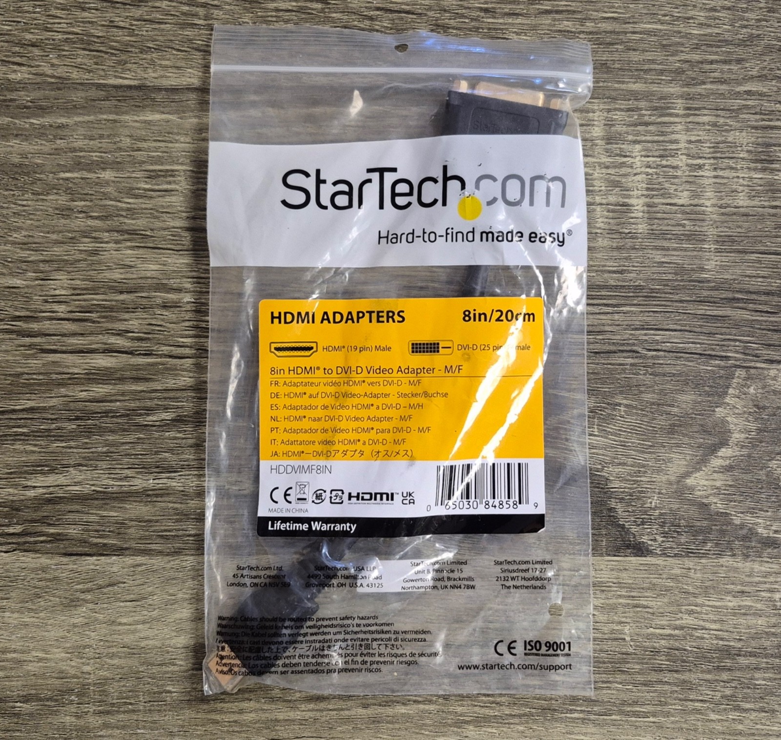 NEW StarTech HDMI to DVI-D (M/F) Video Cable Adapter HDDVIMF8IN ( 8in/20cm )