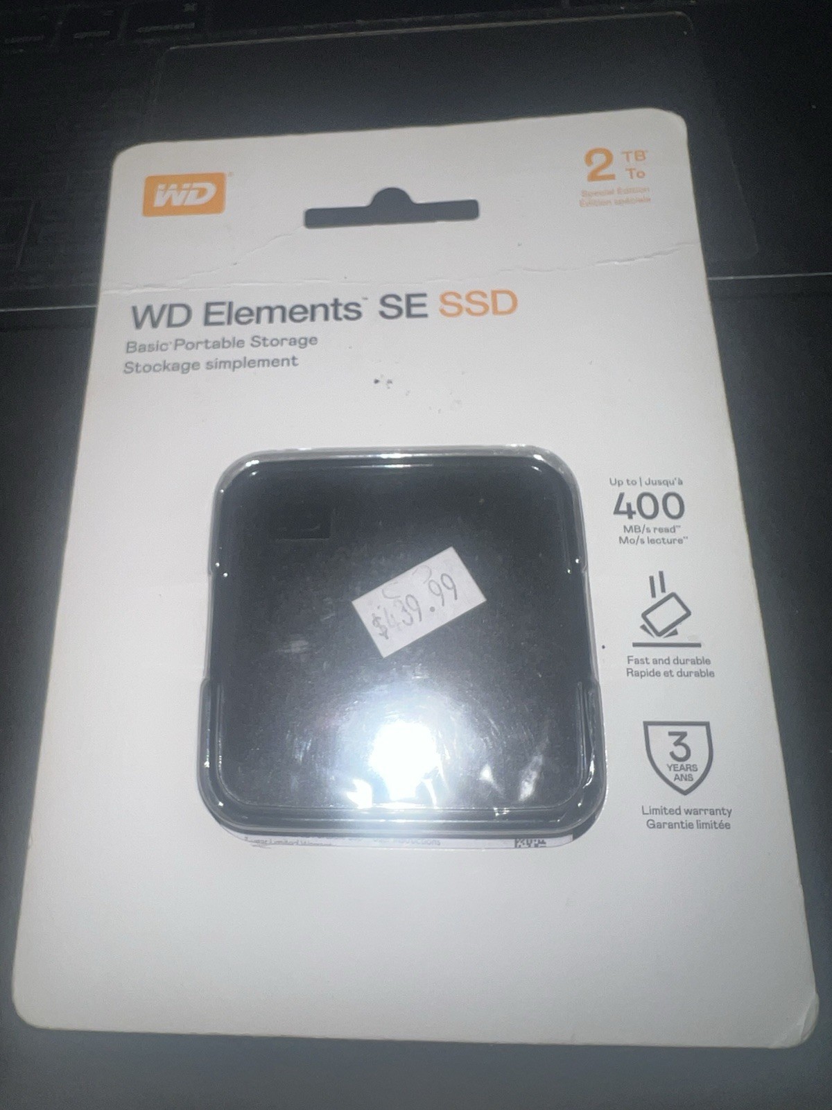Brand New WD Elements WDBAYN0020BBK-WESN 2TB Portable Solid State Drive USB 3.0