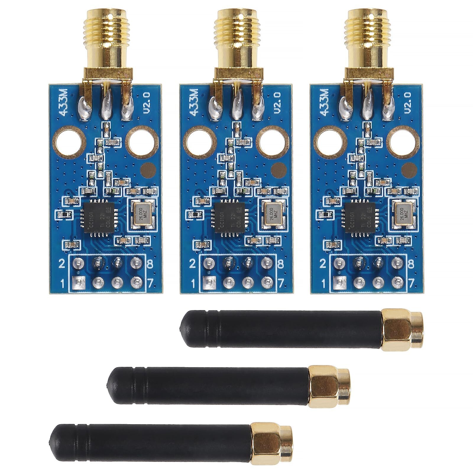 3pcs CC1101 Wireless Module with SMA Antenna Wireless Transceiver Module 315/...