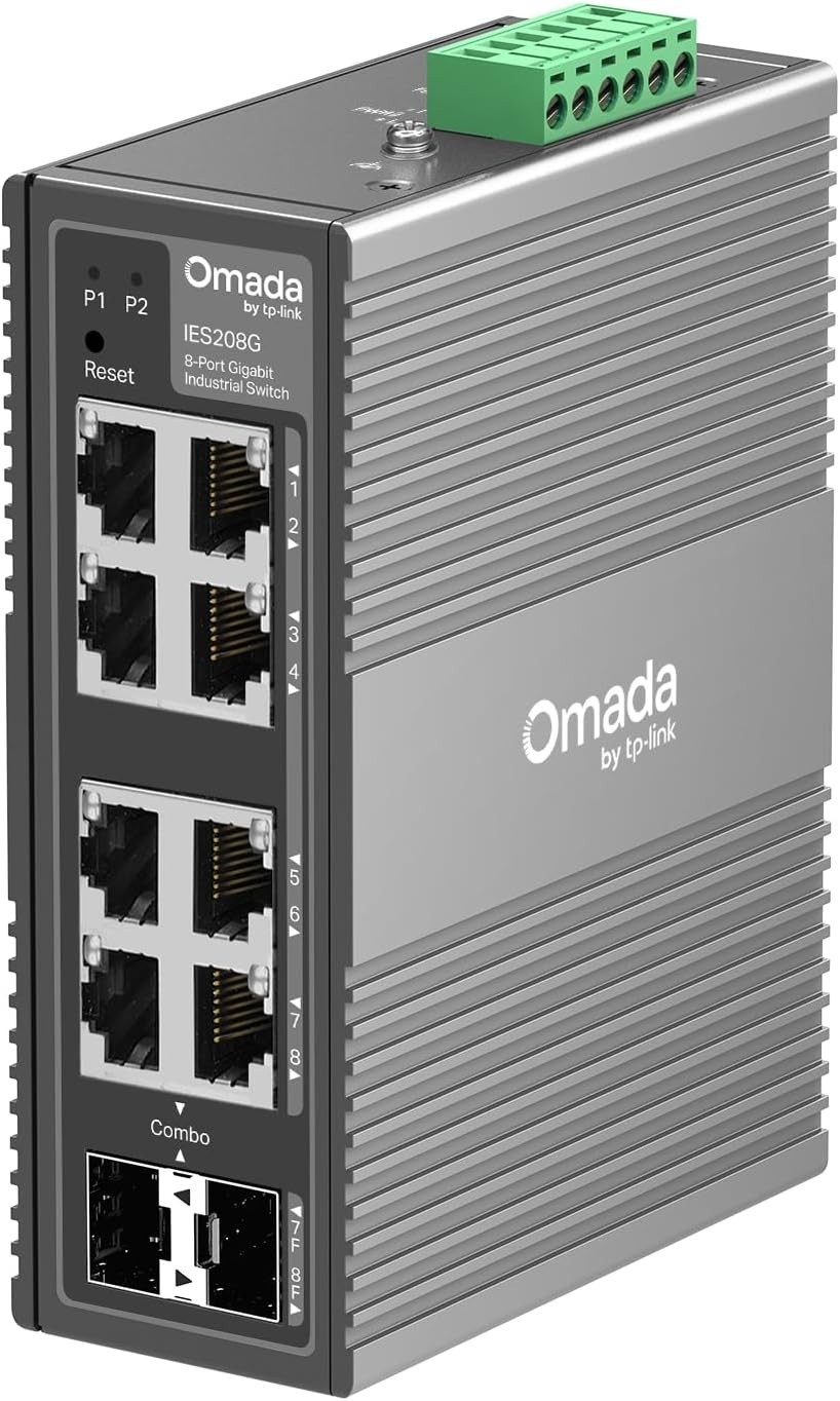 TP-Link Omada IES208G, 8 Port Gigabit Easy Managed Industrial Switch