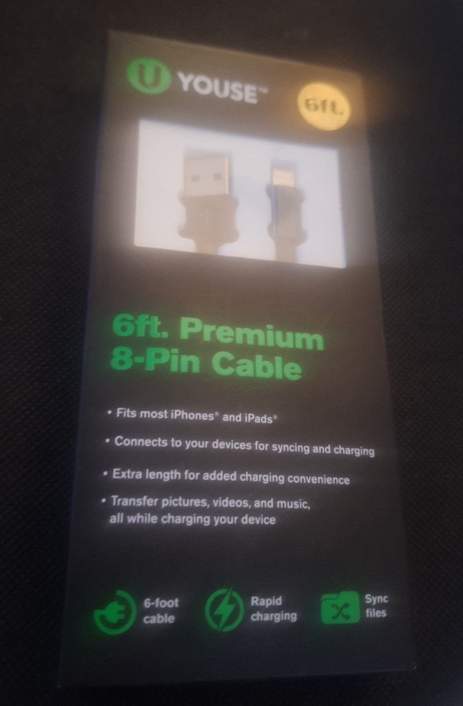 Youse 6 ft. Premium 8-pin cable   e9966qxx