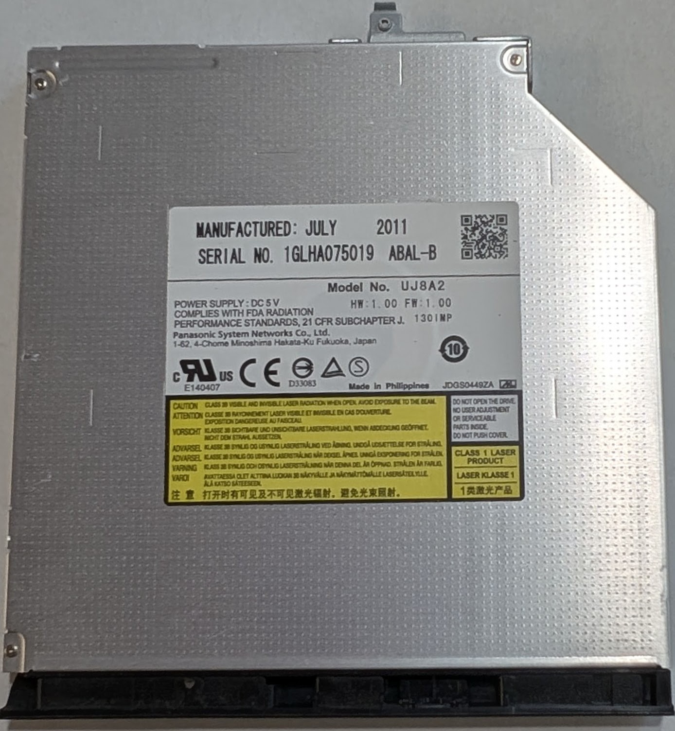 Panasonic UJ8A2 ABAL-B DVD_CD Rewriteable Garde A