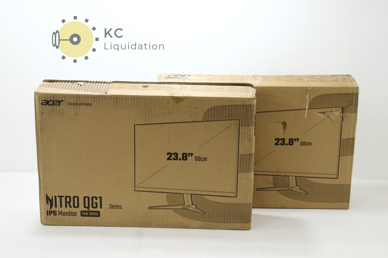 2x Lor Acer Nitro QG241Y 23.8" IPS FHD 100HZ Vision Care Display Monitors