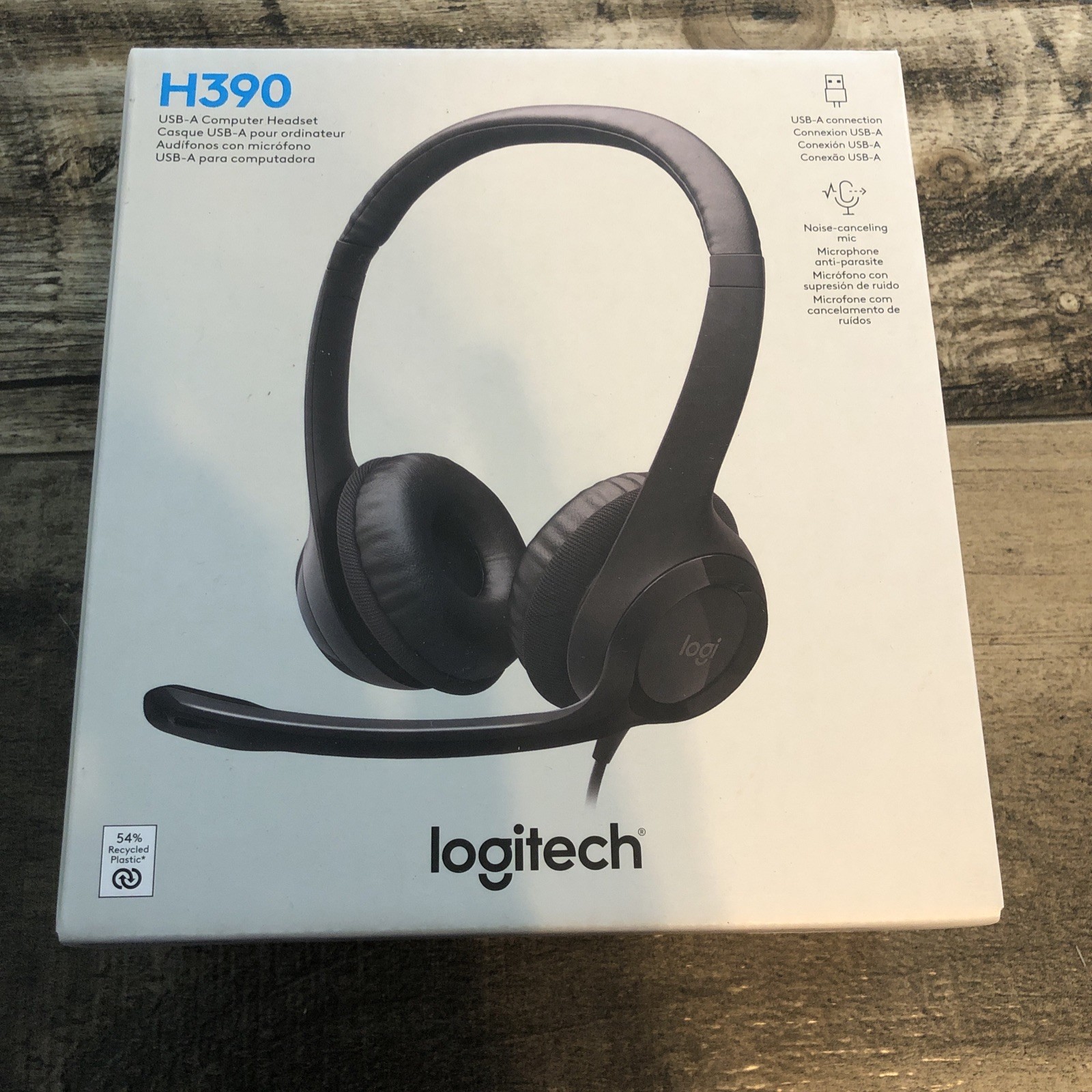 Logitech H390 Over-Head Comfort USB Headset w/ Noise-Canceling Microphone New