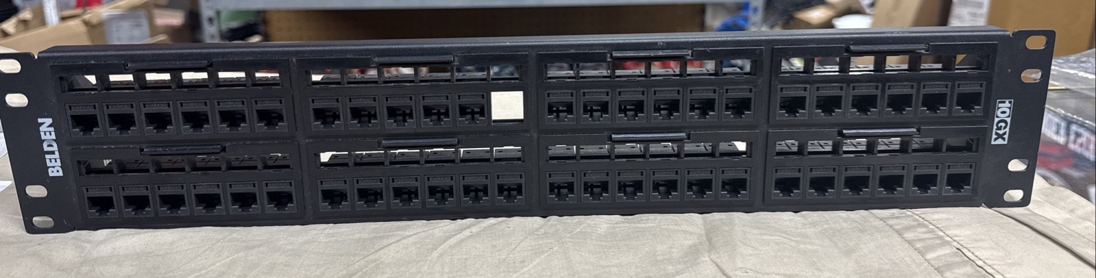 Belden RVAPPF2U48BK 10GX REVConnect Rack-Mount Patch Panel 48 Port Blk Unit Only