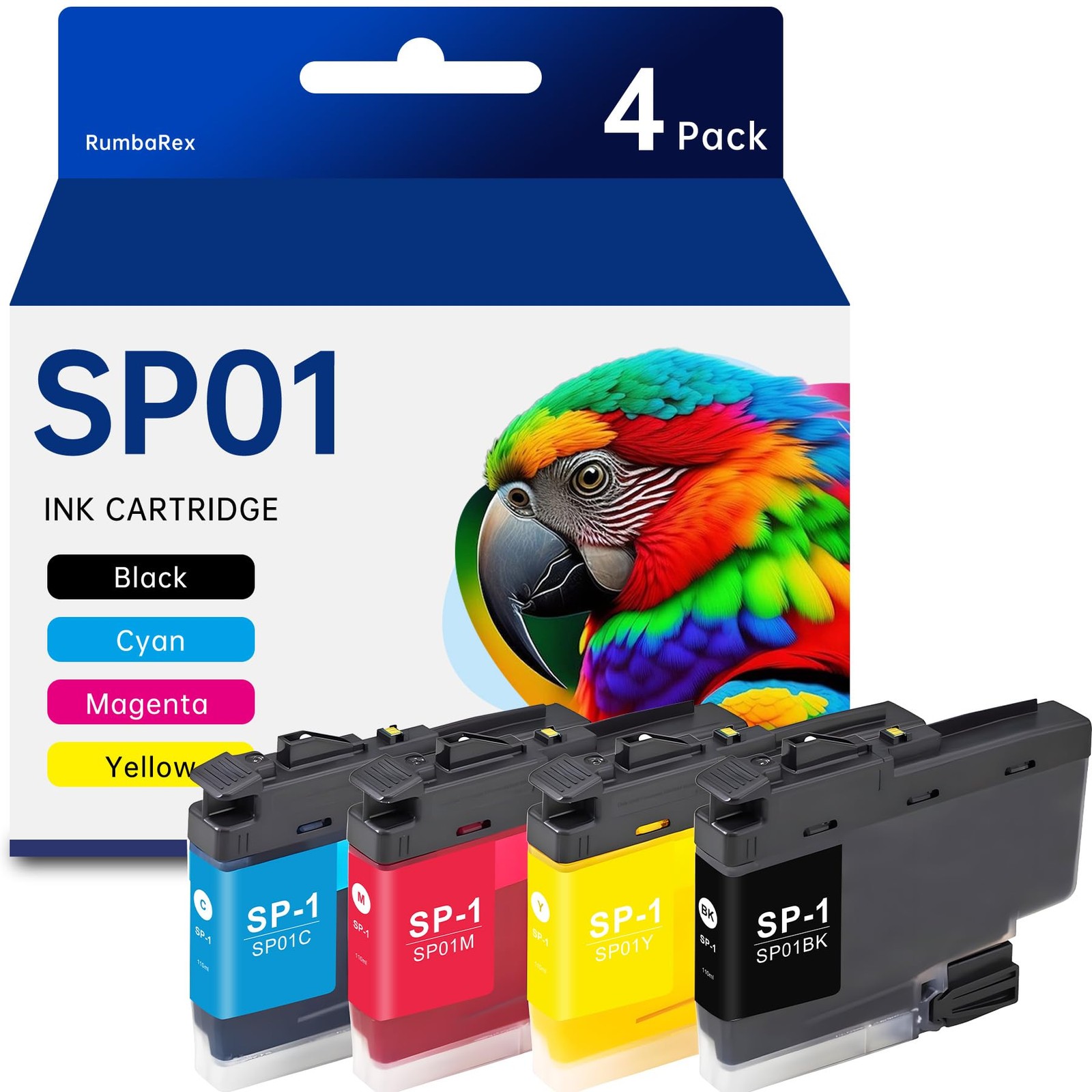SP01 SP1 Sublimation Ink Cartridge Set 4-Pack (Black Cyan Magenta Yellow)
