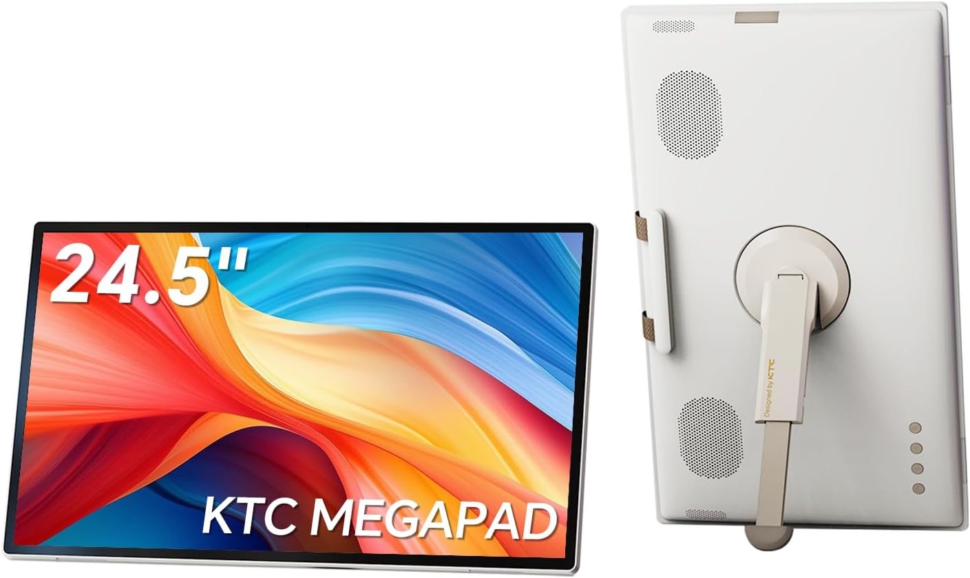 KTC 25 Inch MEGAPAD Portable Touch Monitor, Android 14 with Camera