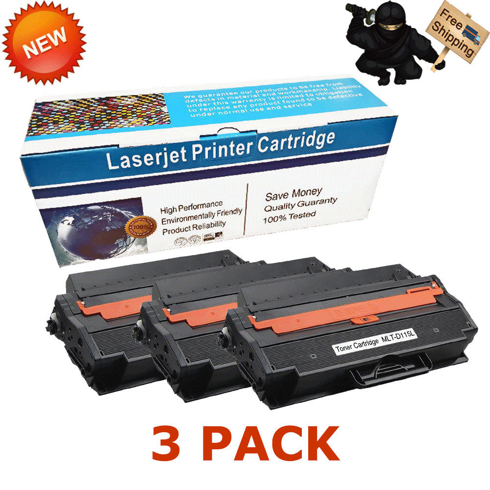 3 Pack Toner Cartridge for Samsung MLT-D115L M2620 M2670 M2830DW M2870 M2880FW
