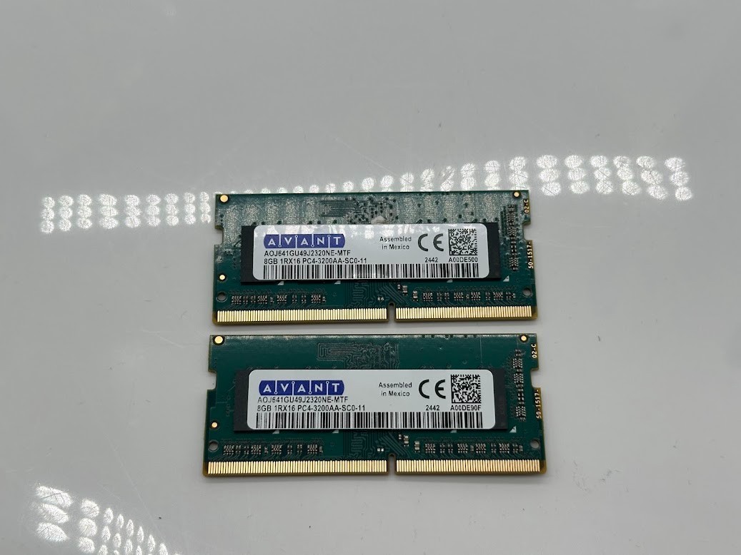 AVANT 16GB (2x8GB) 1Rx16 DDR4-3200 Laptop RAM AOJ641GU49J2320NE-MTF