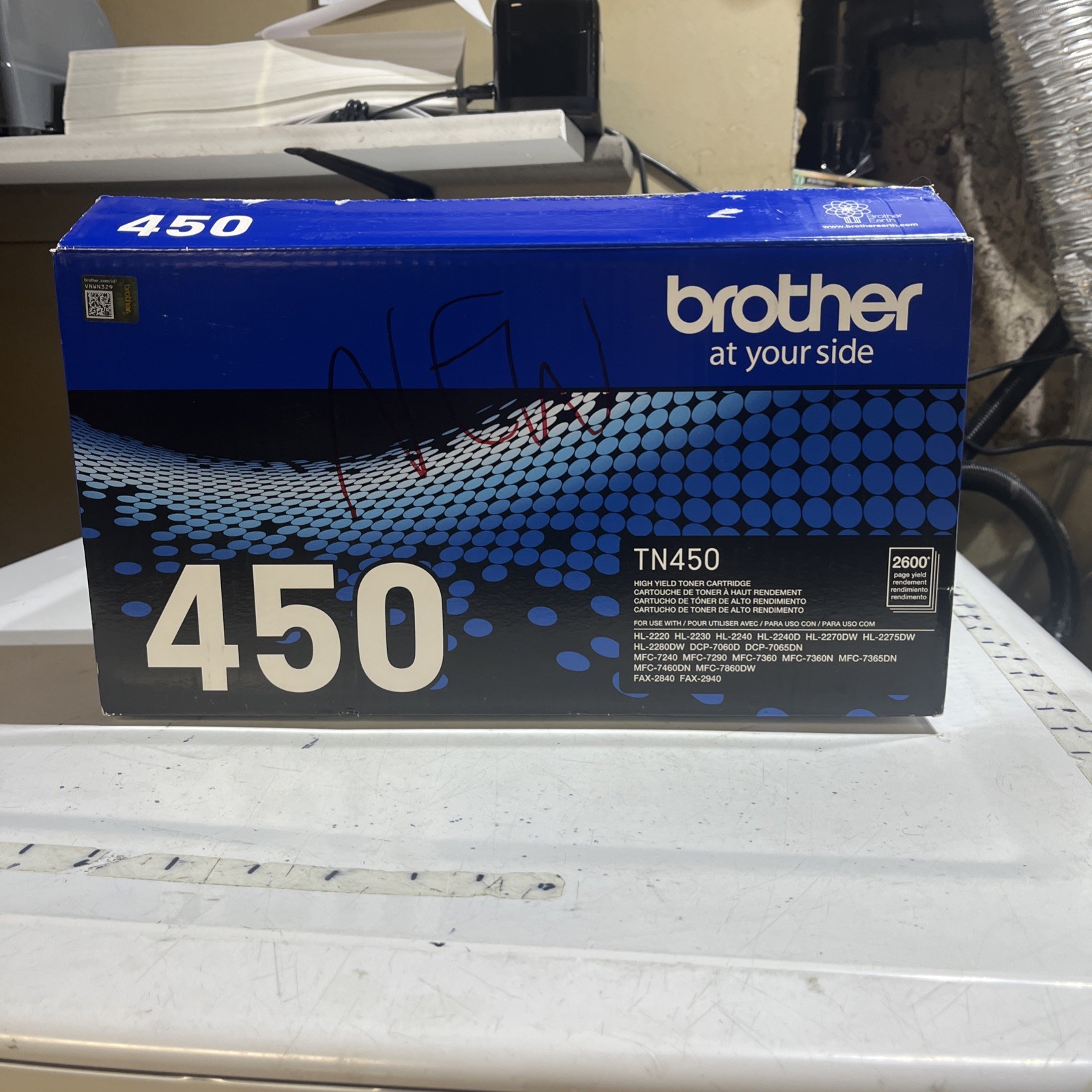 Brother TN450 High Yield  Black Toner Cartridge Genuine BRAND NEW OPEN BOX